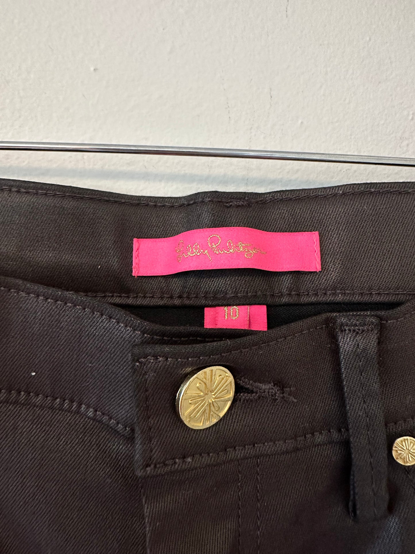 Lilly Pulitzer Eagan High-Rise Stretch Coated Jean in Mochachino - Size 10