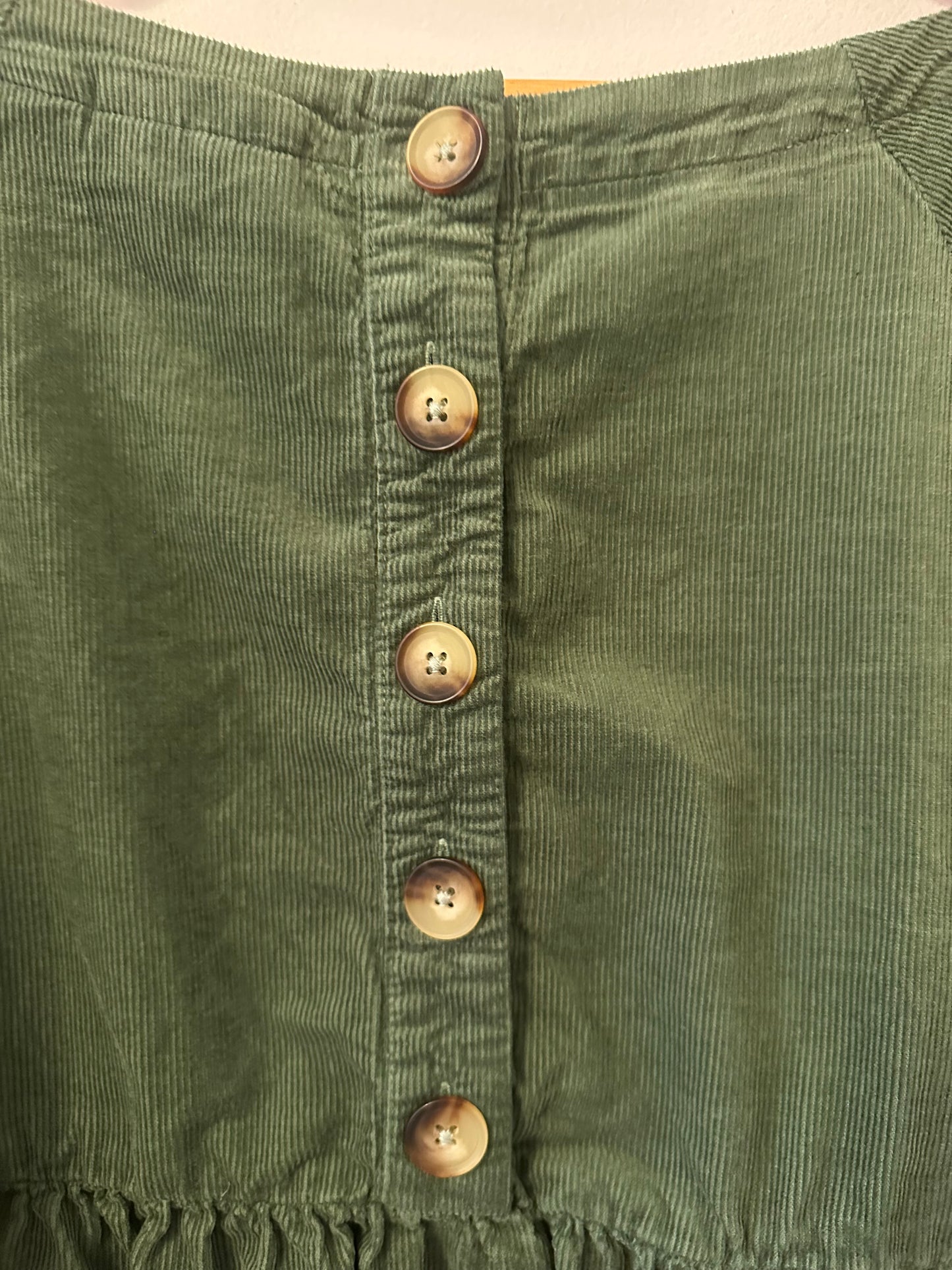 Maeve Anthropologie Maria Corduroy Olive Green Babydoll Blouse | Size XSP