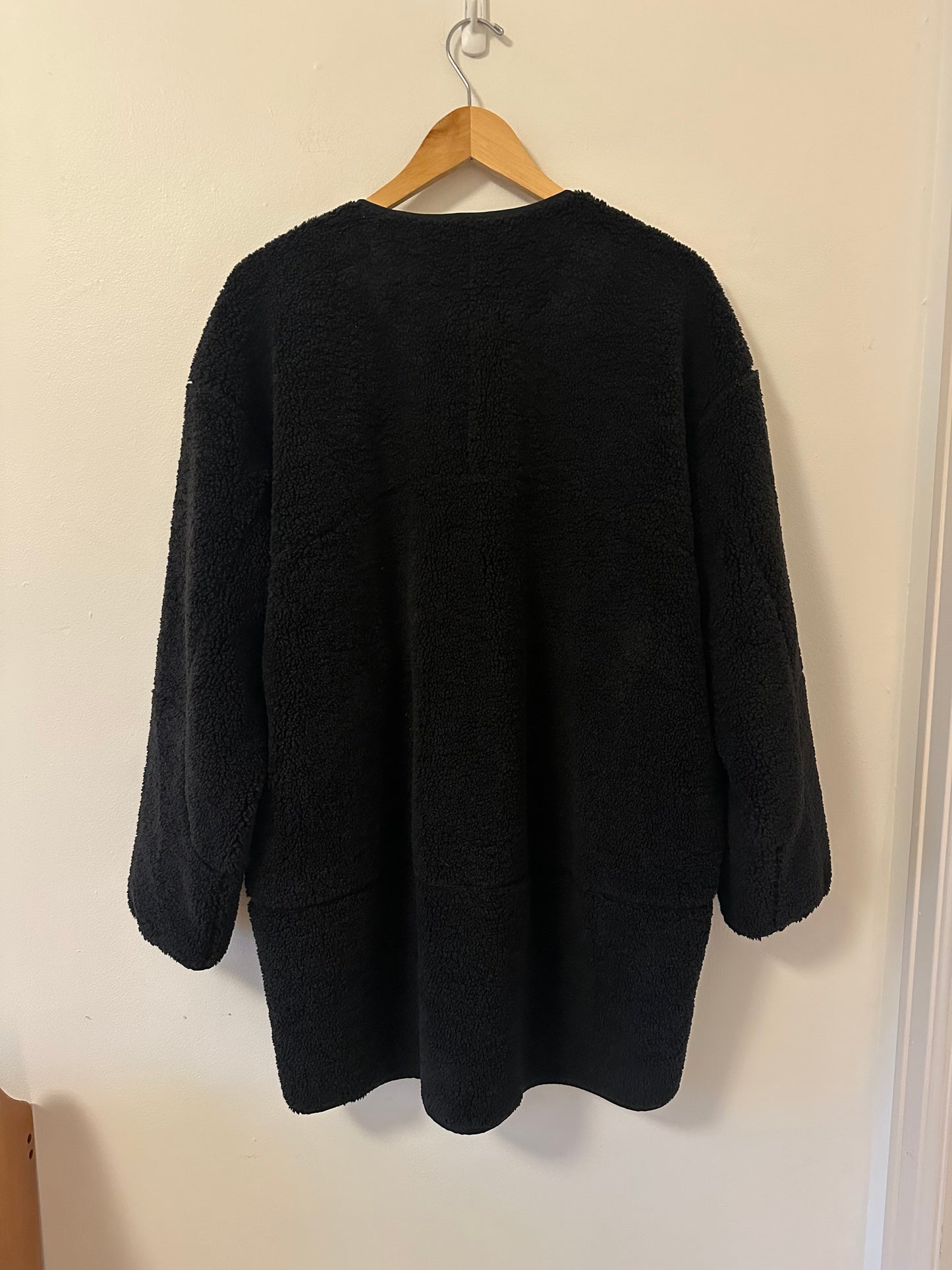 Lululemon Collarless Textured Fleece Full Zip Jacket in Black | Size 8