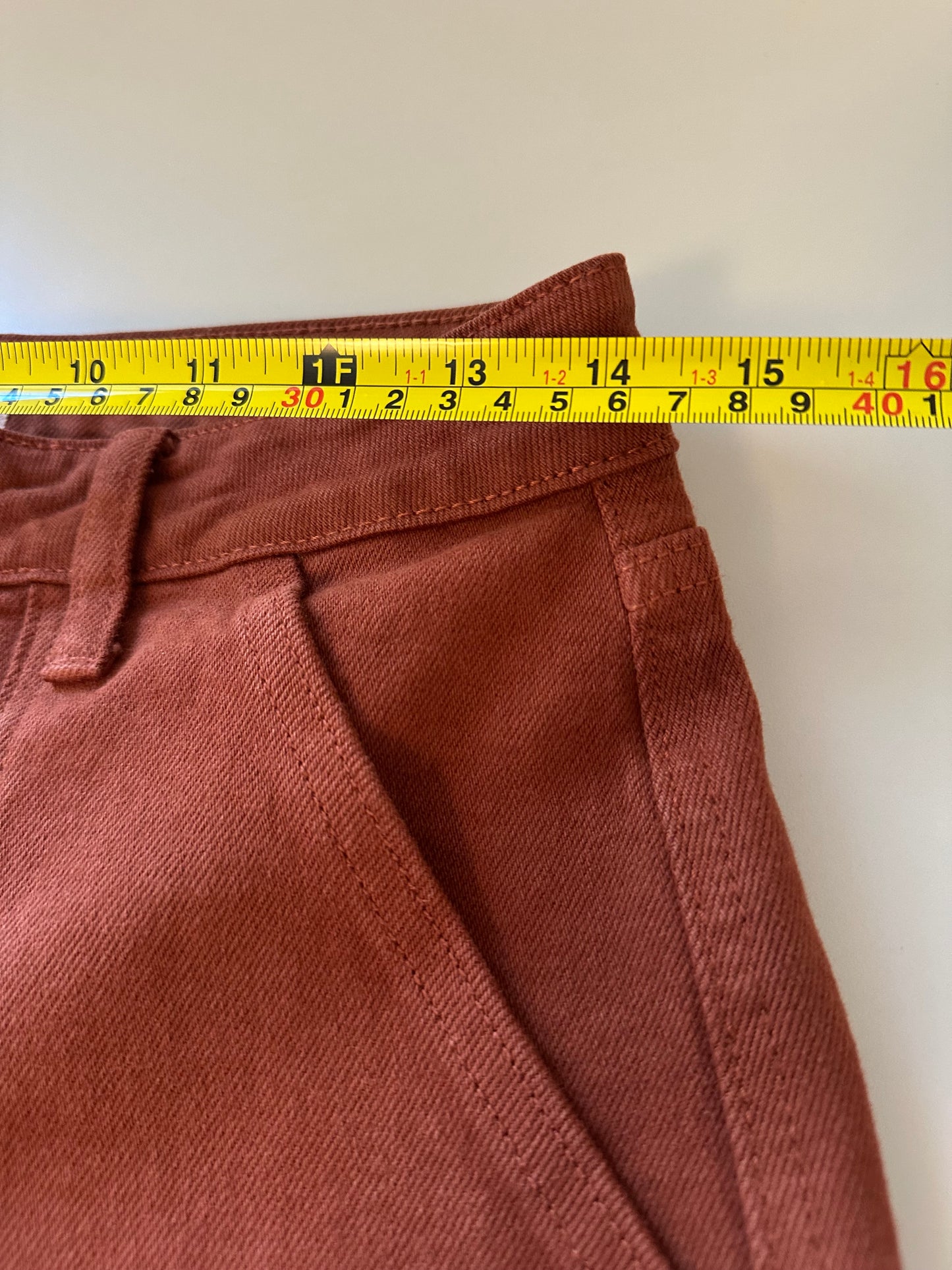 Just Black Women's High Rise Carpenter Jeans in Rust Red | Size 27