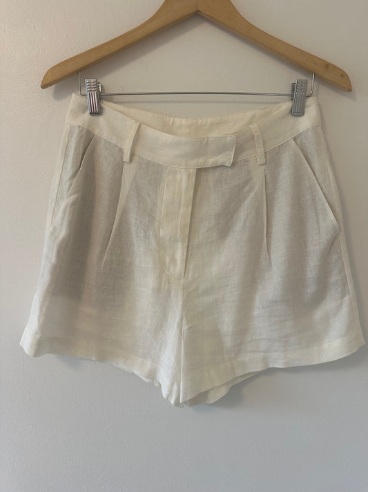 Steve Madden White Imelda Linen Blend Shorts Size Medium