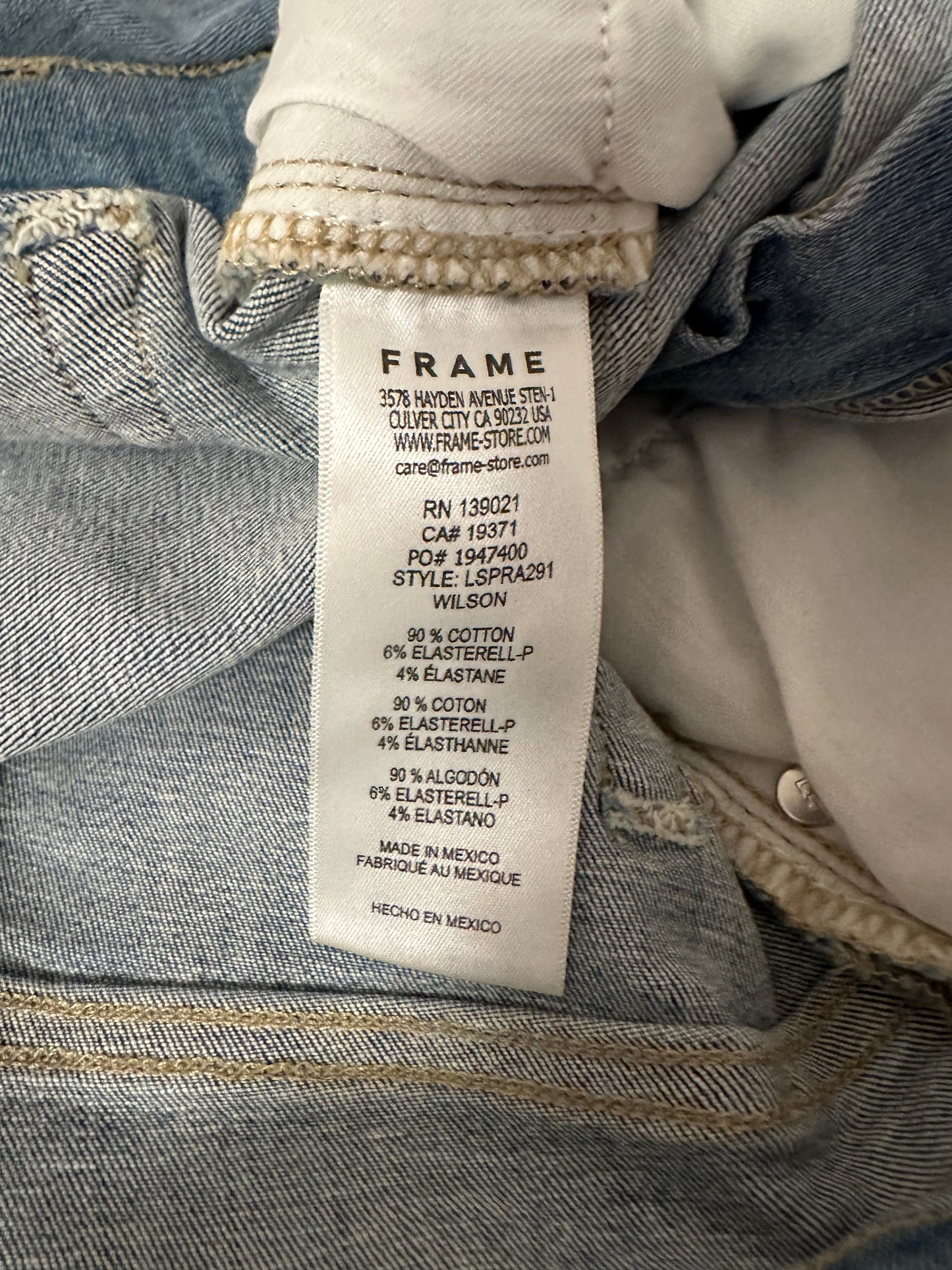 Frame Le Slim Palazzo Women's Light Blue Wide-Leg Jeans | Size 32