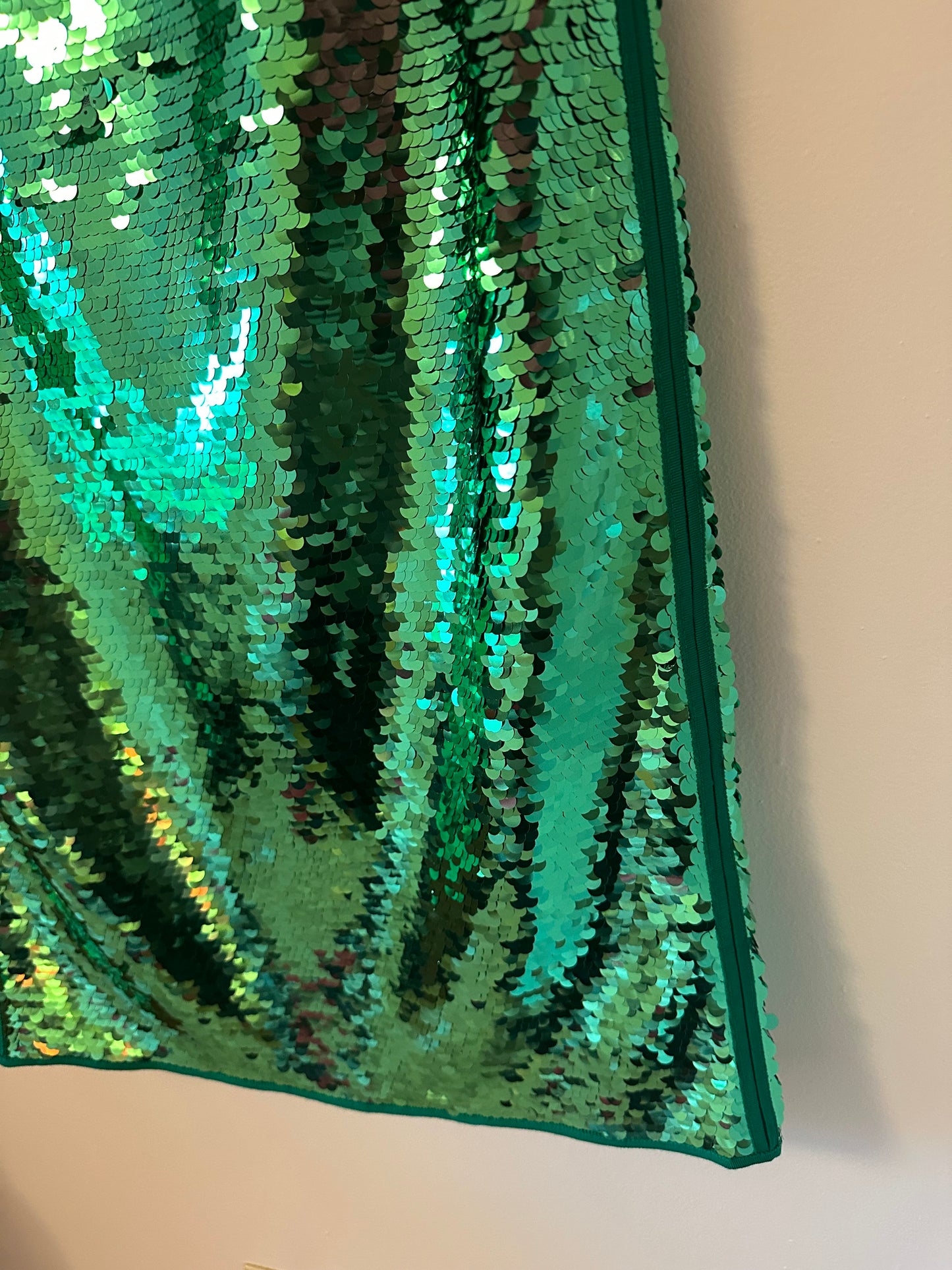 Weekend Max Mara Udine Sequin Jersey Pencil Skirt in Green | Size Large