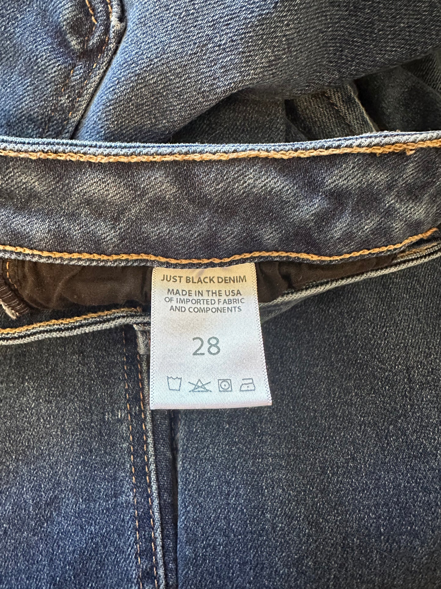 Just Black Dark Blue Wide Leg Stretch Jeans | Size 28