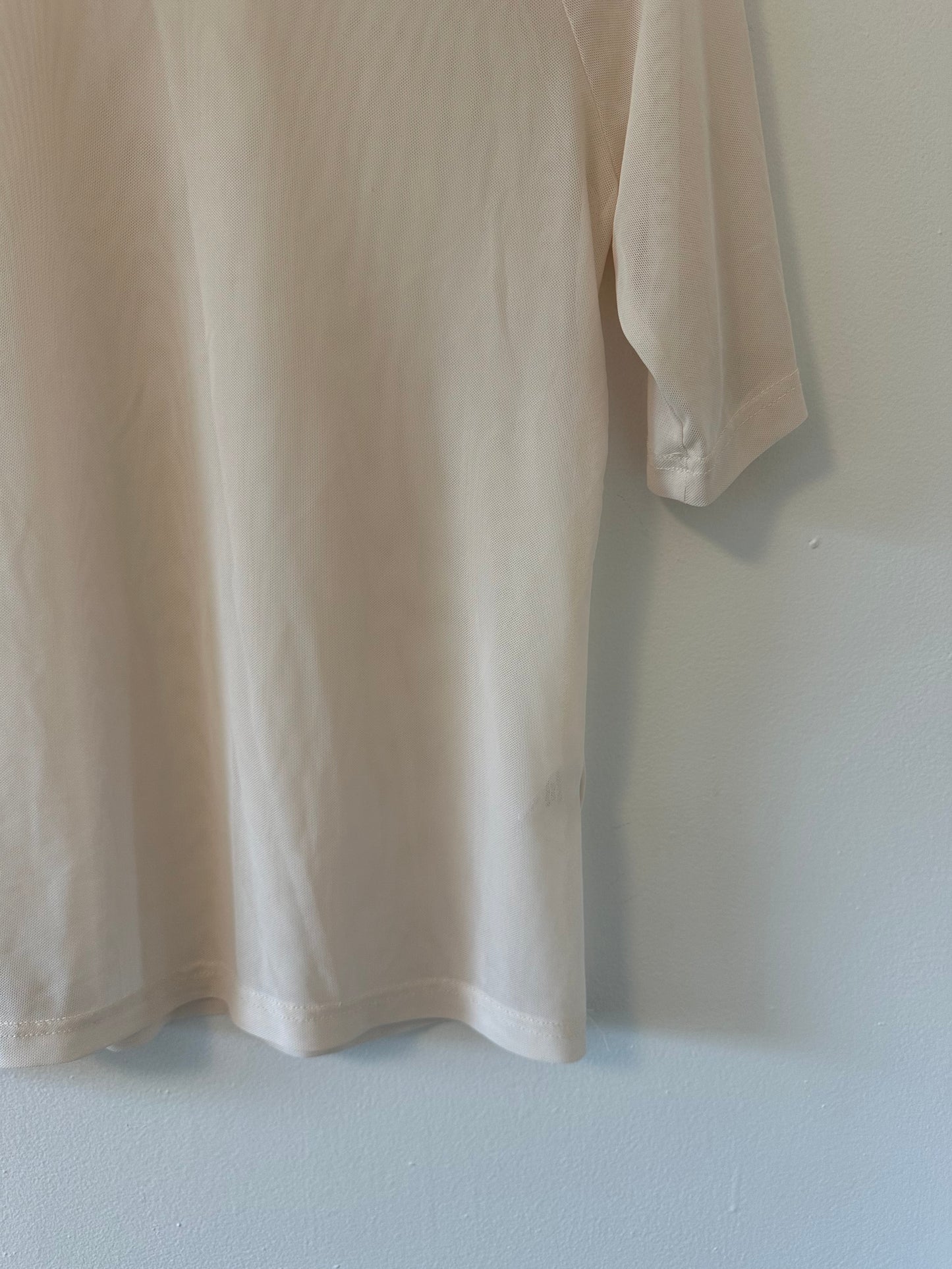 HYFVE Ivory Sheer Short Sleeve Top - Size Medium
