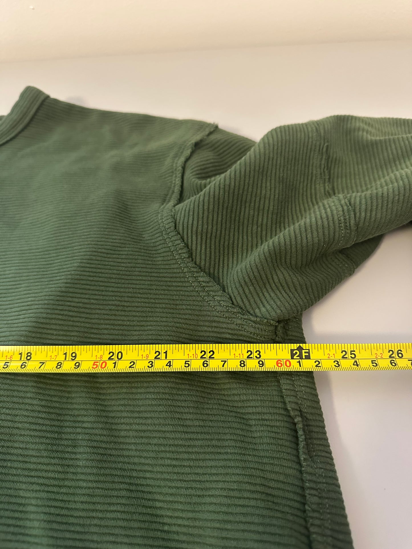 We The Free Total Eclipse Long Sleeve Ribbed Oversized Tee in Green | Size XS