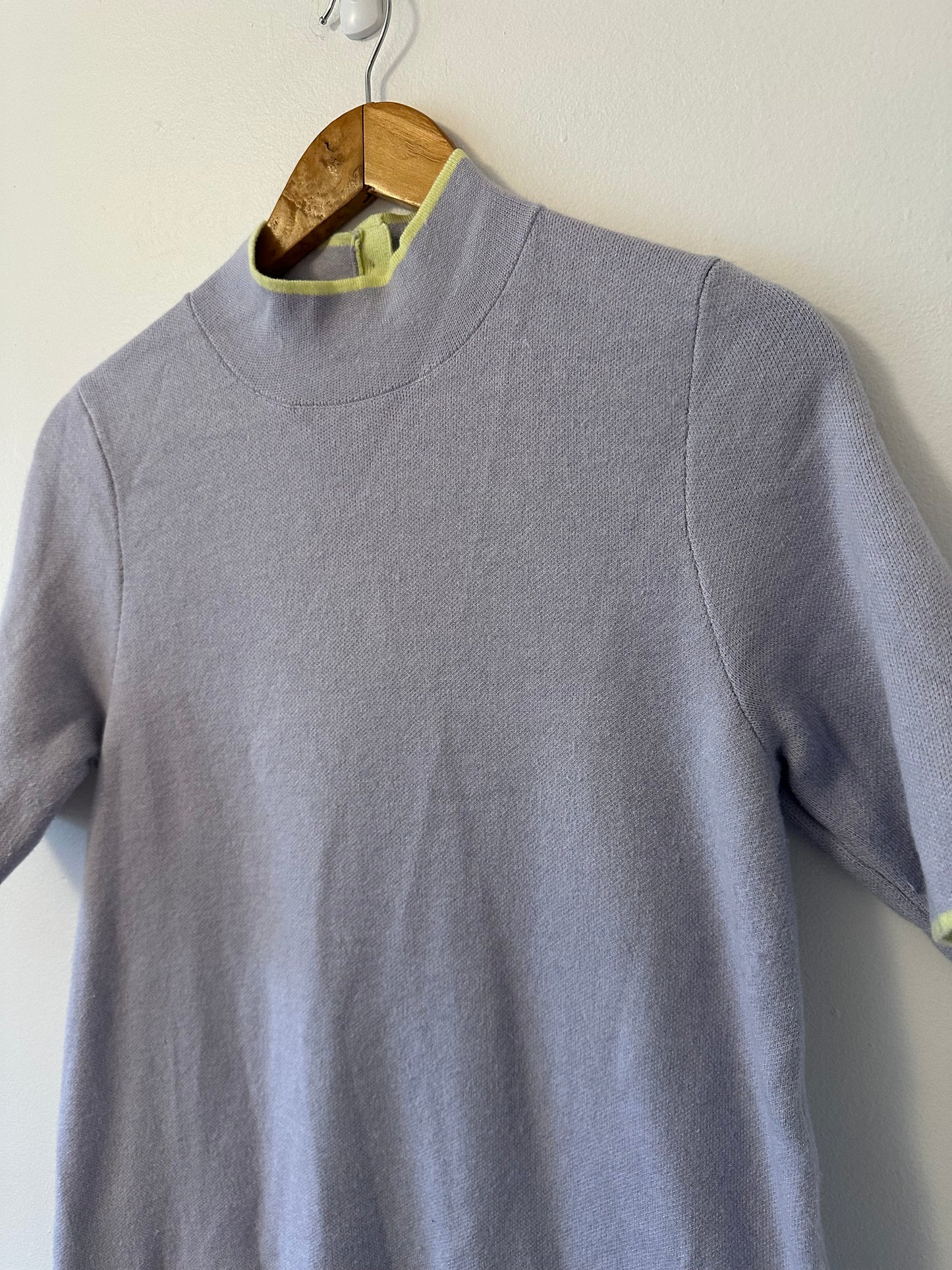 Maeve The Annalise Mock-neck Mini Jumper Dress in Lavender | Size Medium