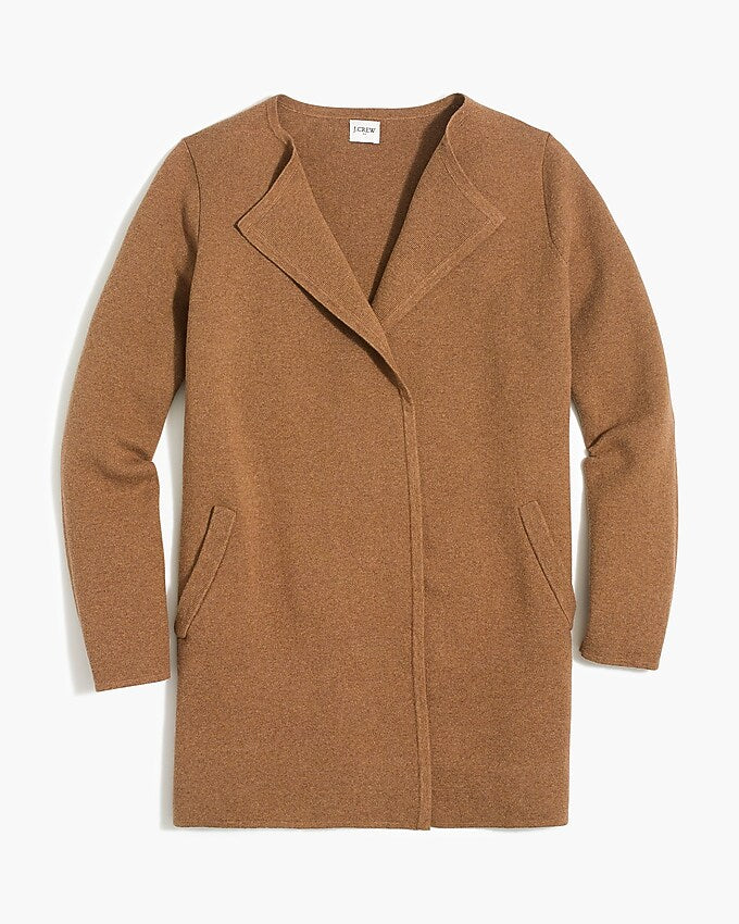 J. Crew Vanessa Camel Open Longline Cardigan Sweater | Size Small
