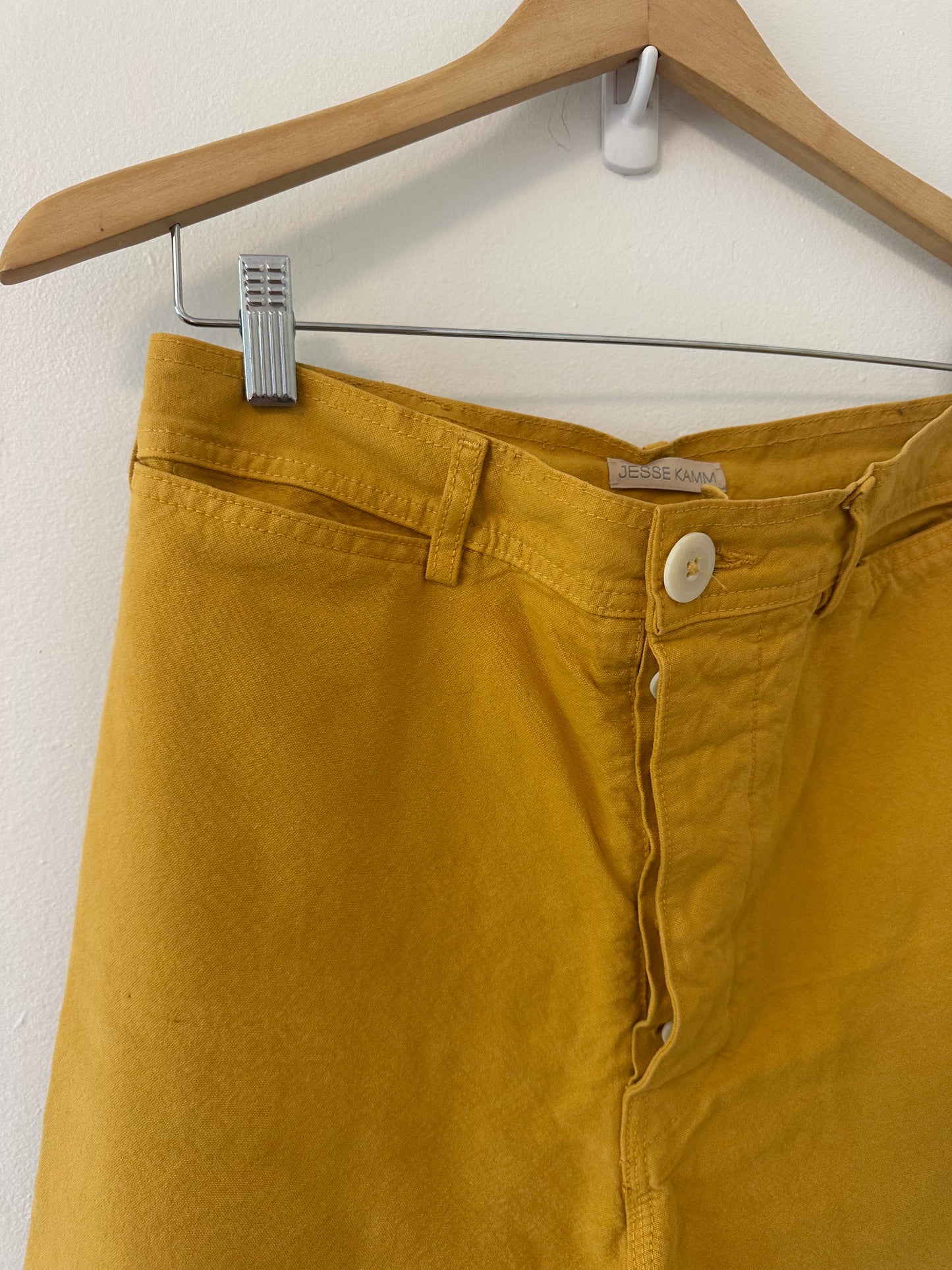 Jesse Kamm Mustard Yellow Wide-Leg Sailor Pants Size 8