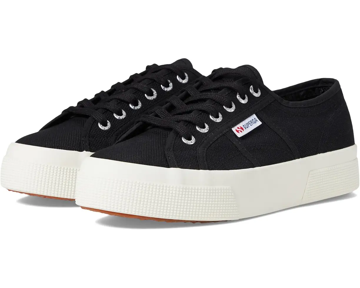 Superga Black 2740 Platform Sneakers Size 8