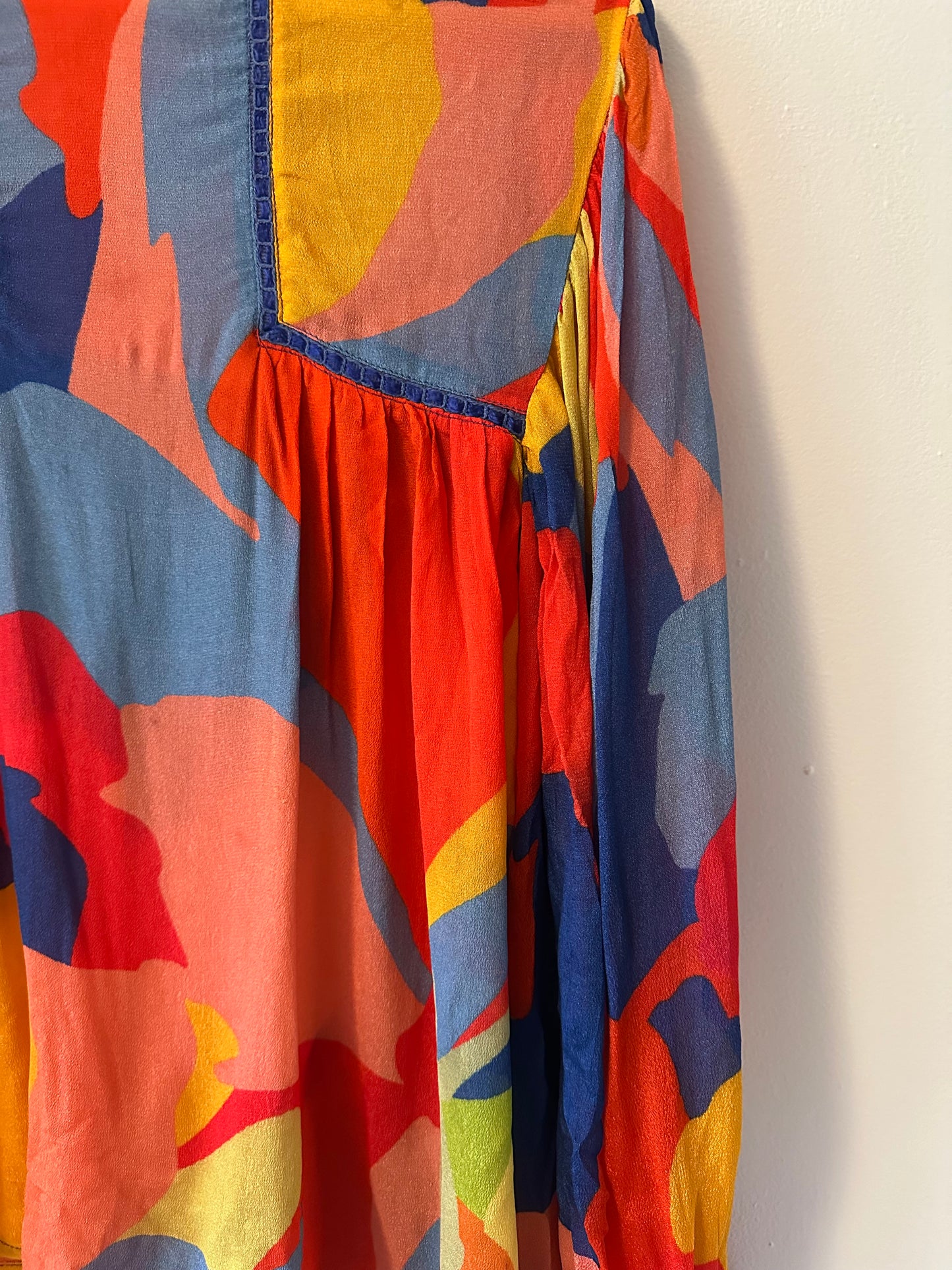 Blank London Miranda Peasant Colorful Abstract Flowy Blouse | Size XSP