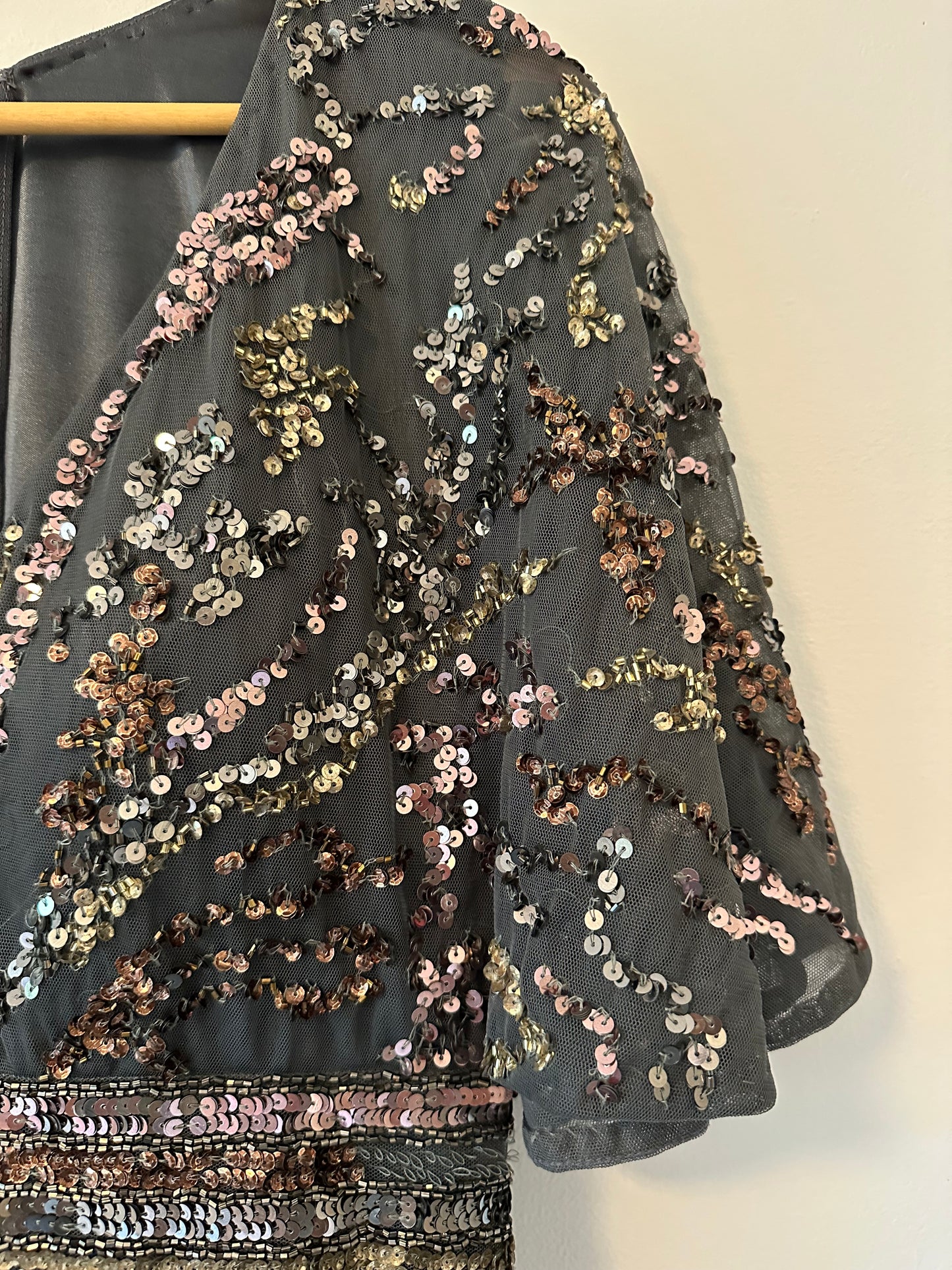 Mac Duggal Embellished Cape Sleeve Gown - Size 10