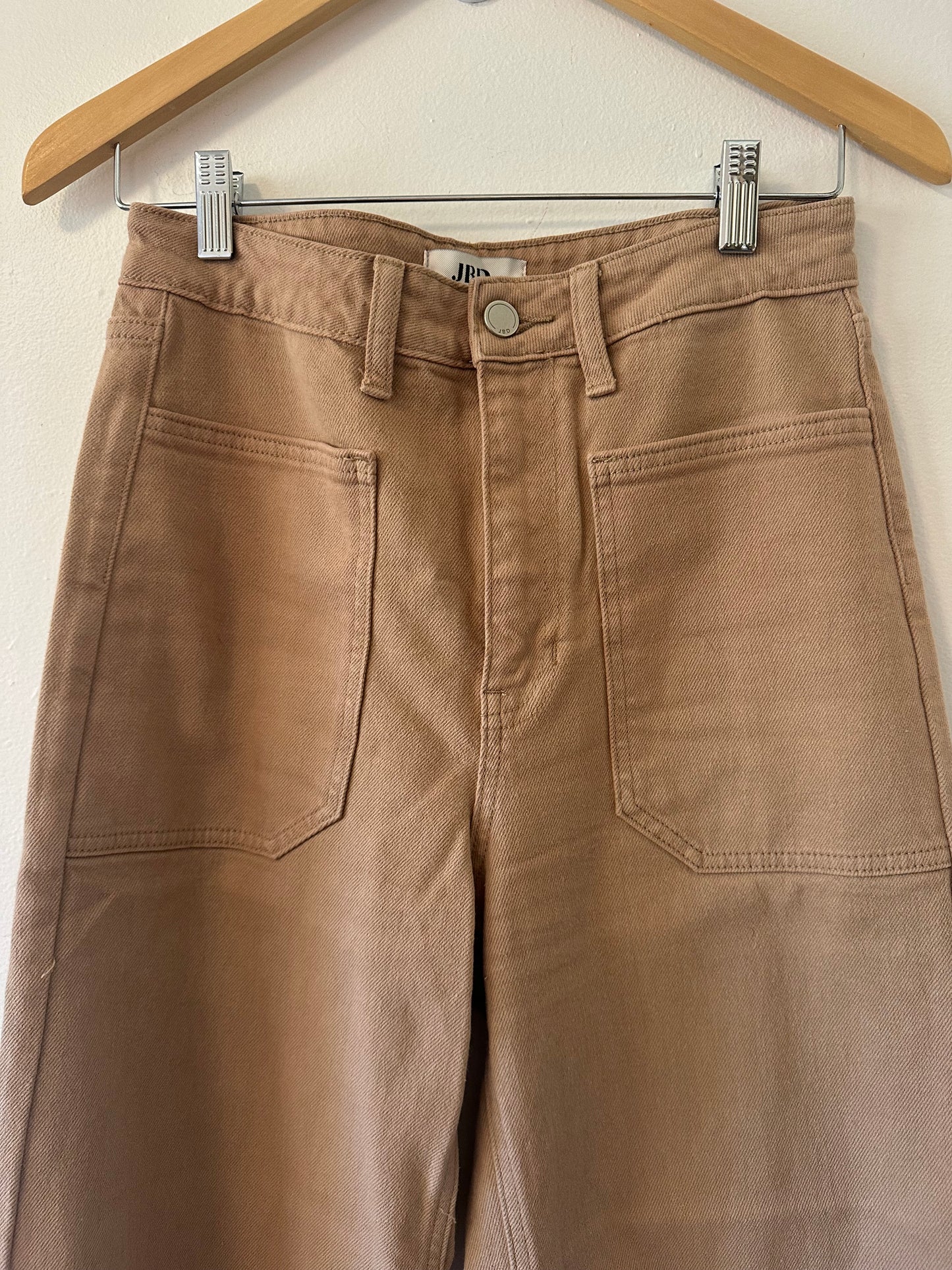 Just Black Light Brown Patch Pocket Denim Wide Leg Pants | Size 27