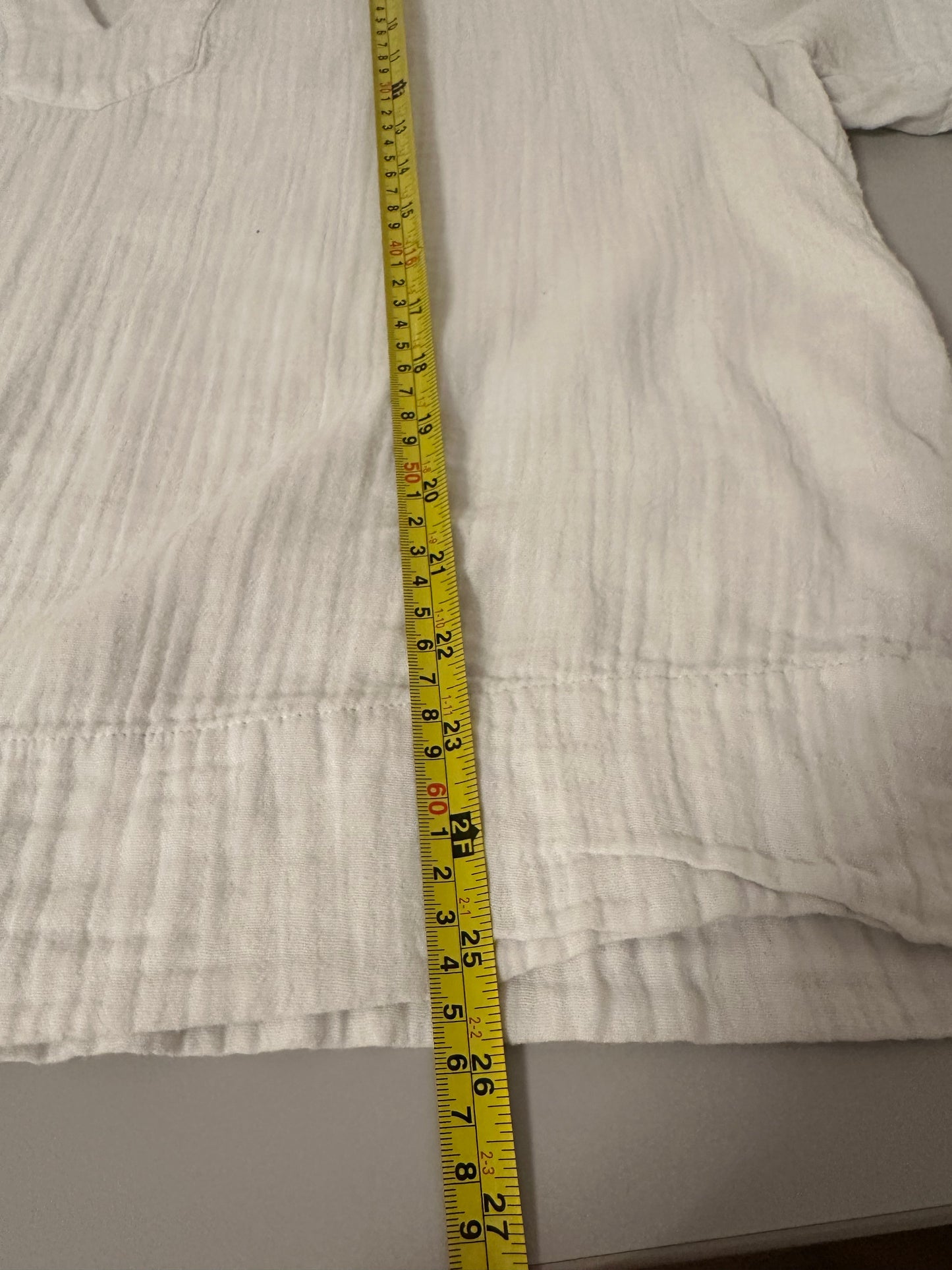 Faherty Cotton Gauze Popover Collared Shirt in White | Size XL