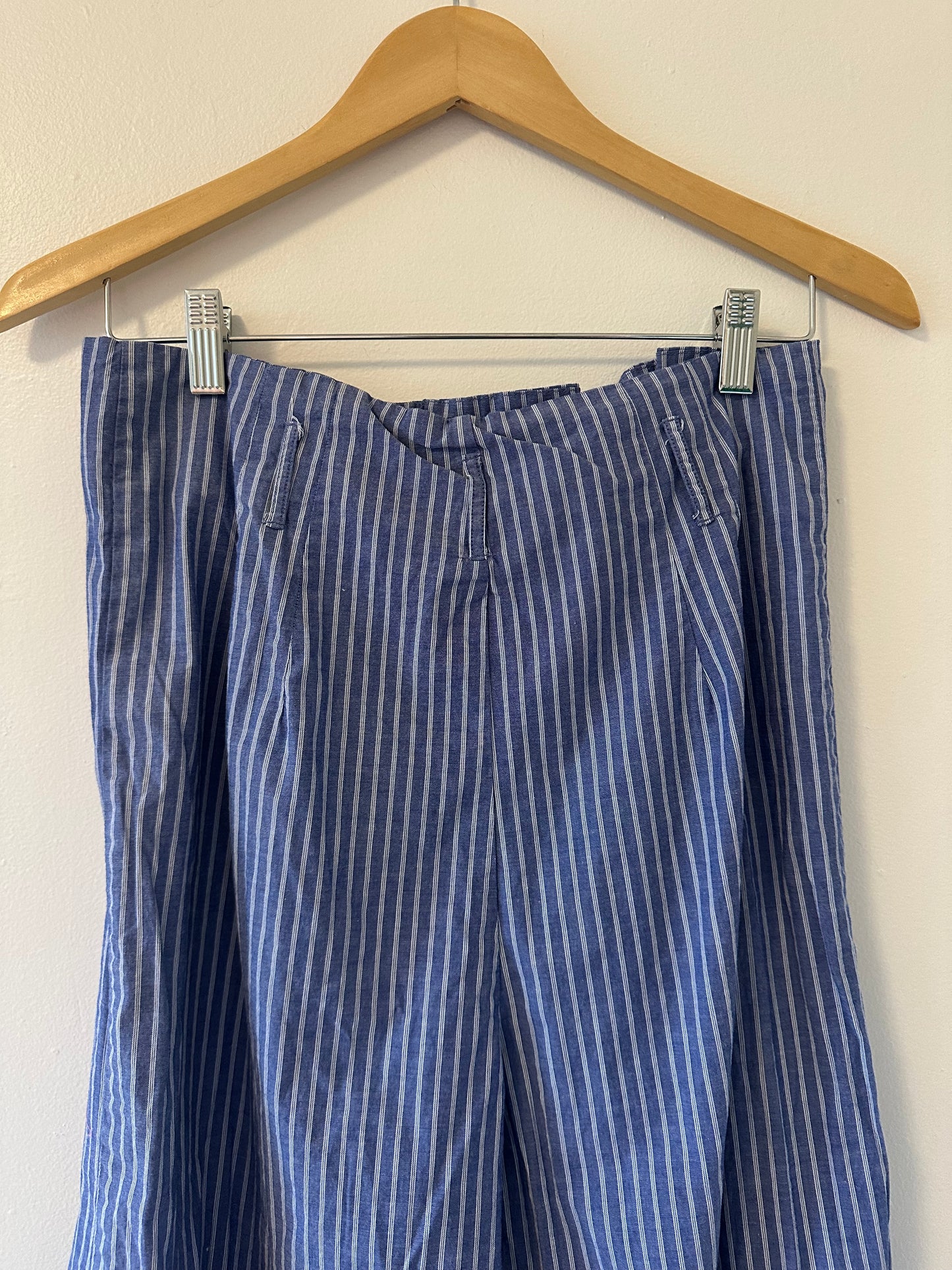A New Day Blue Striped Wide-Leg Pants Size 10