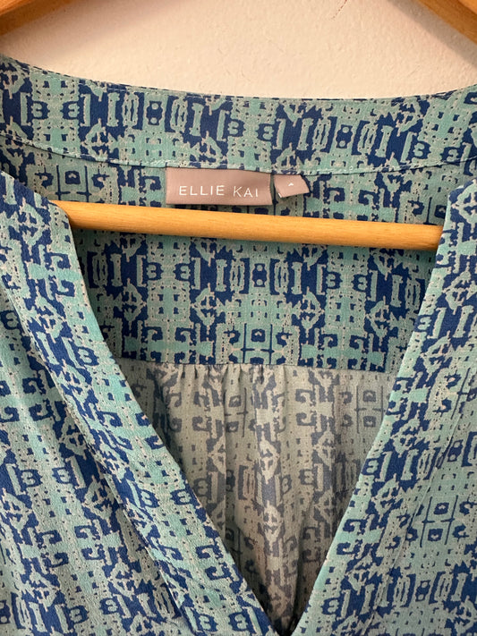 Ellie Kai Blue Patterned Women's Top - Size 4