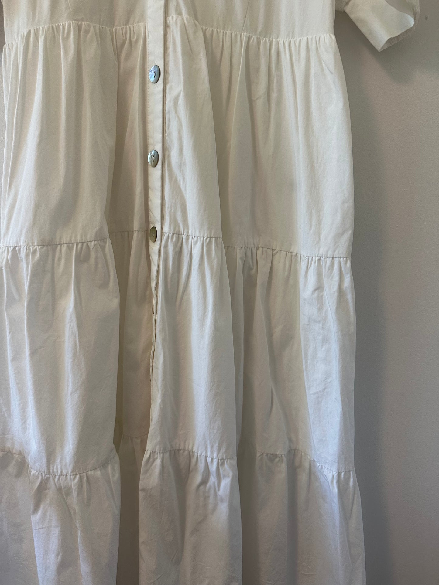 Skies Are Blue White Lace Sleeve Dress - Size Large