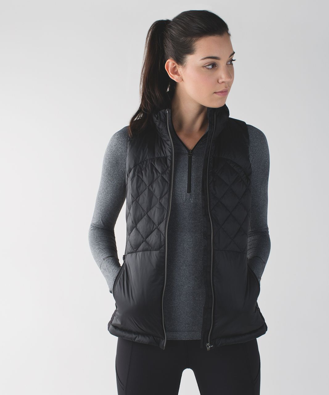 Lululemon Down For a Run Quilted Vest in Black | Size 8