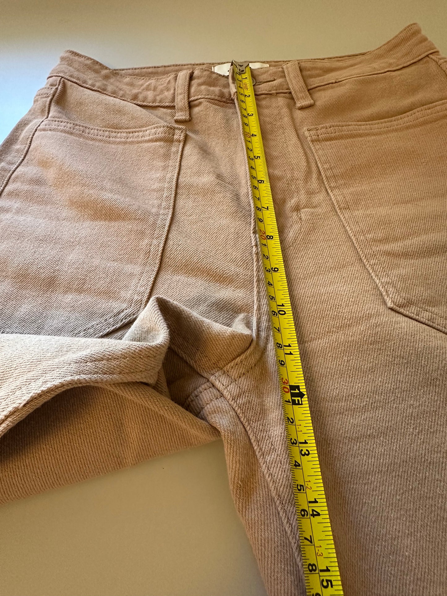 Just Black Light Brown Patch Pocket Denim Wide Leg Pants | Size 27