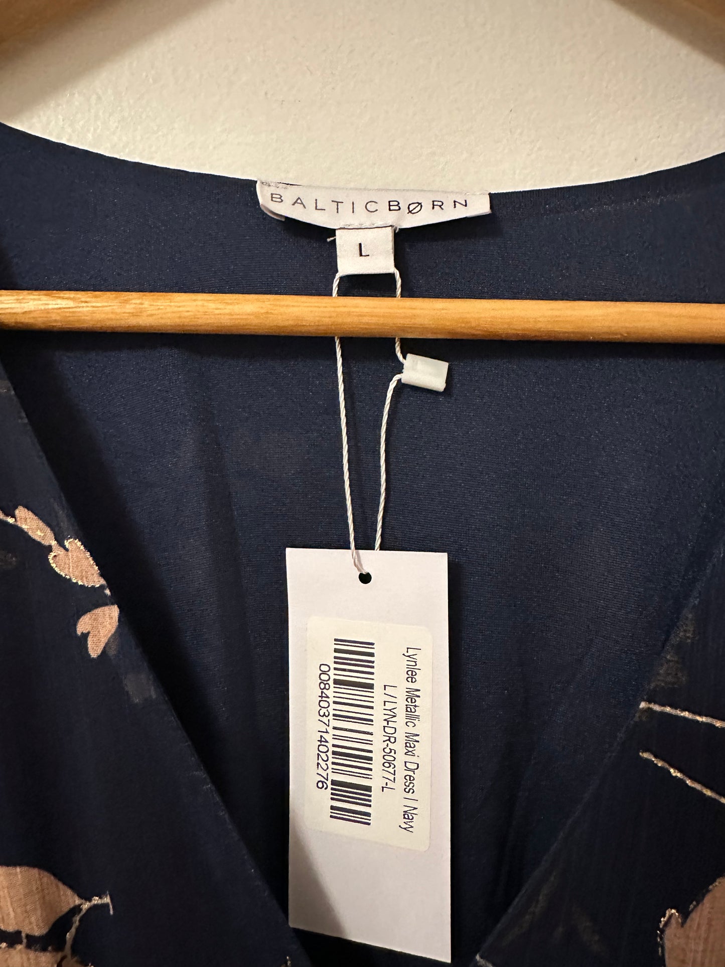 NWT Baltic Born Lynlee Metallic Maxi Dress in Navy | Size Large