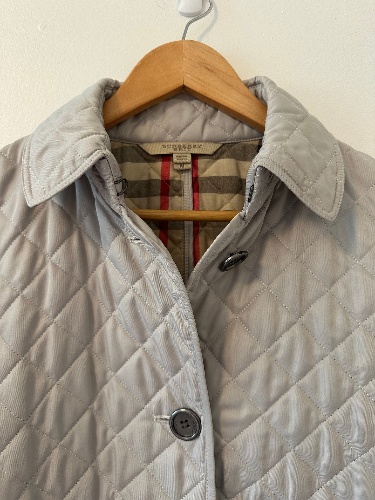 Burberry Brit Classic Quilted Beige Jacket - Size Medium