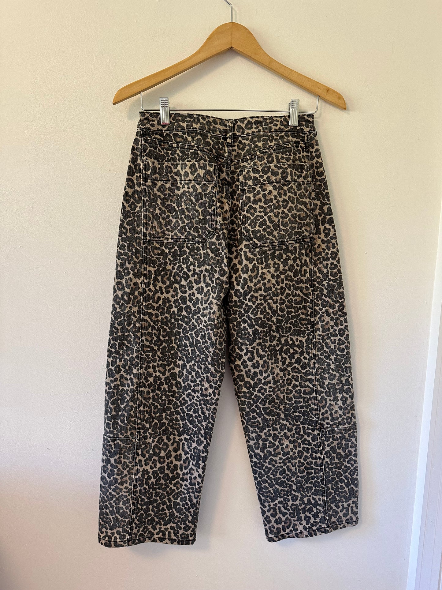 Miou Muse Leopard Print Barrel Jeans | Size Small