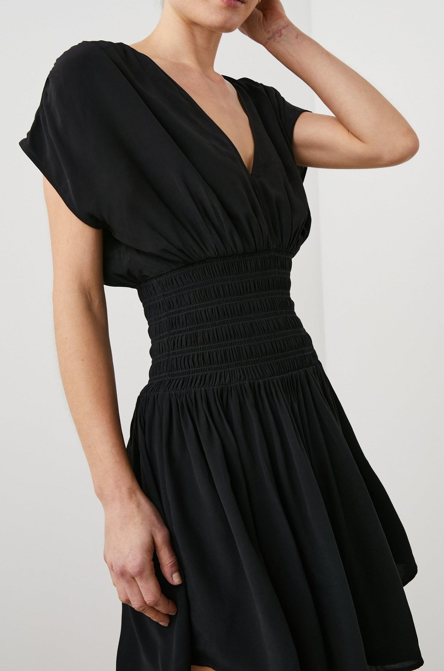 NWT Siera Rails Black V-Neck Mini Dress | Size XS