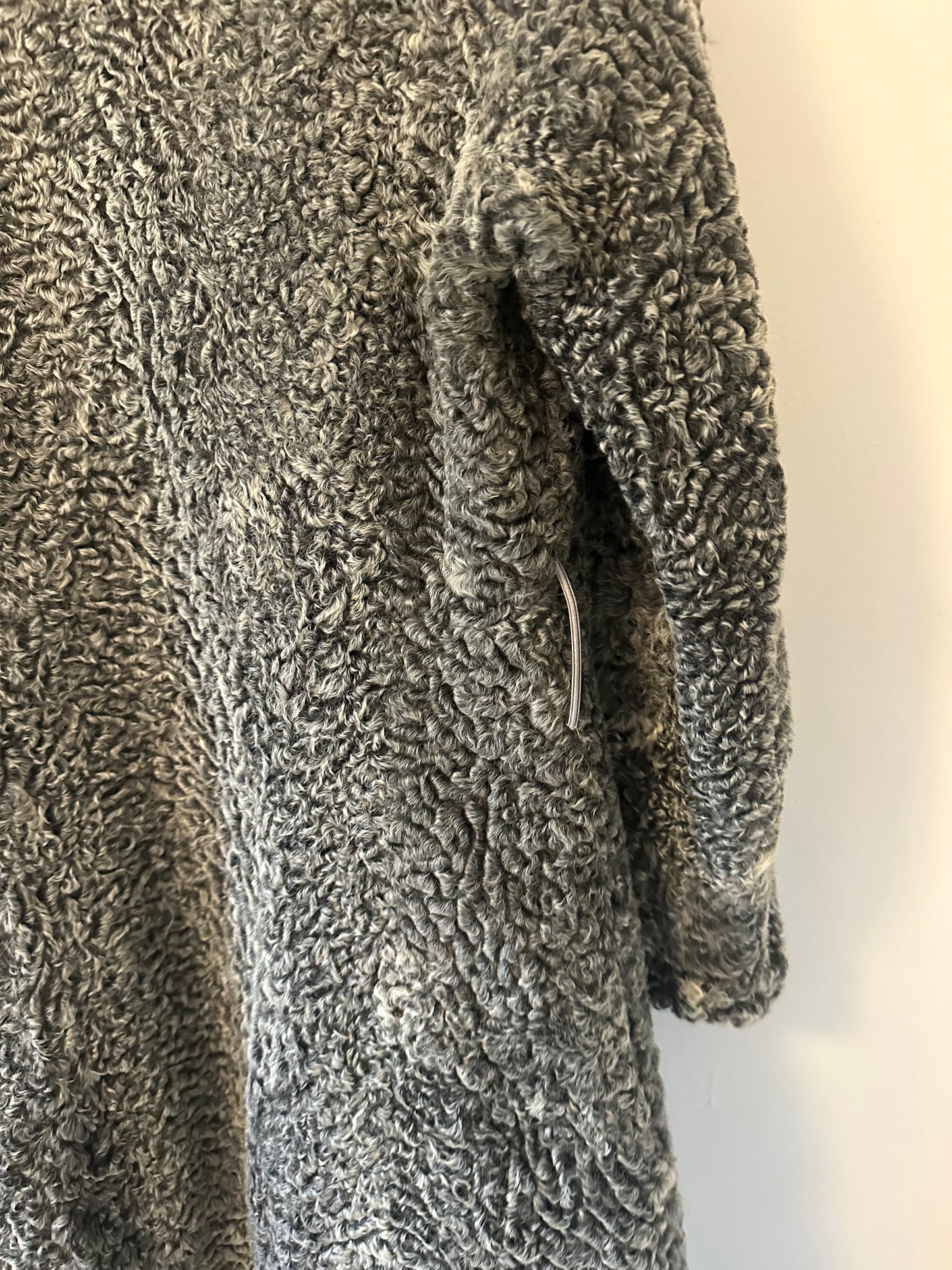 Vintage Gray Lamb and Mink Fur Women's Coat