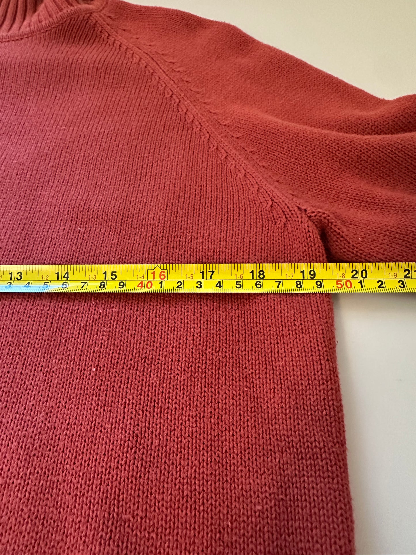 JEANNE PIERRE Women's Rust Cotton Turtleneck Sweater | Size Large