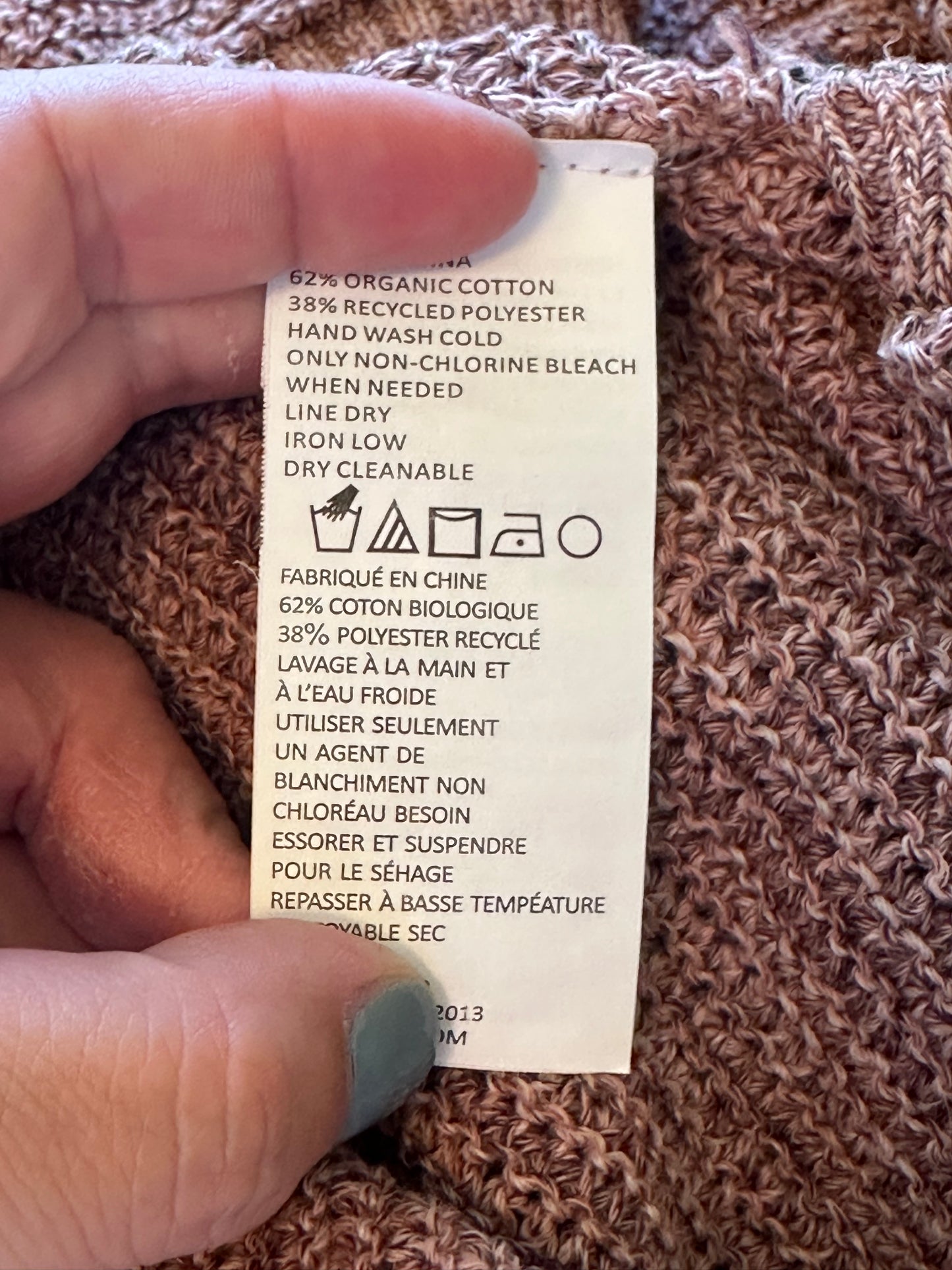 Prana V-Neck Sweater in Warm Rose | Size Small