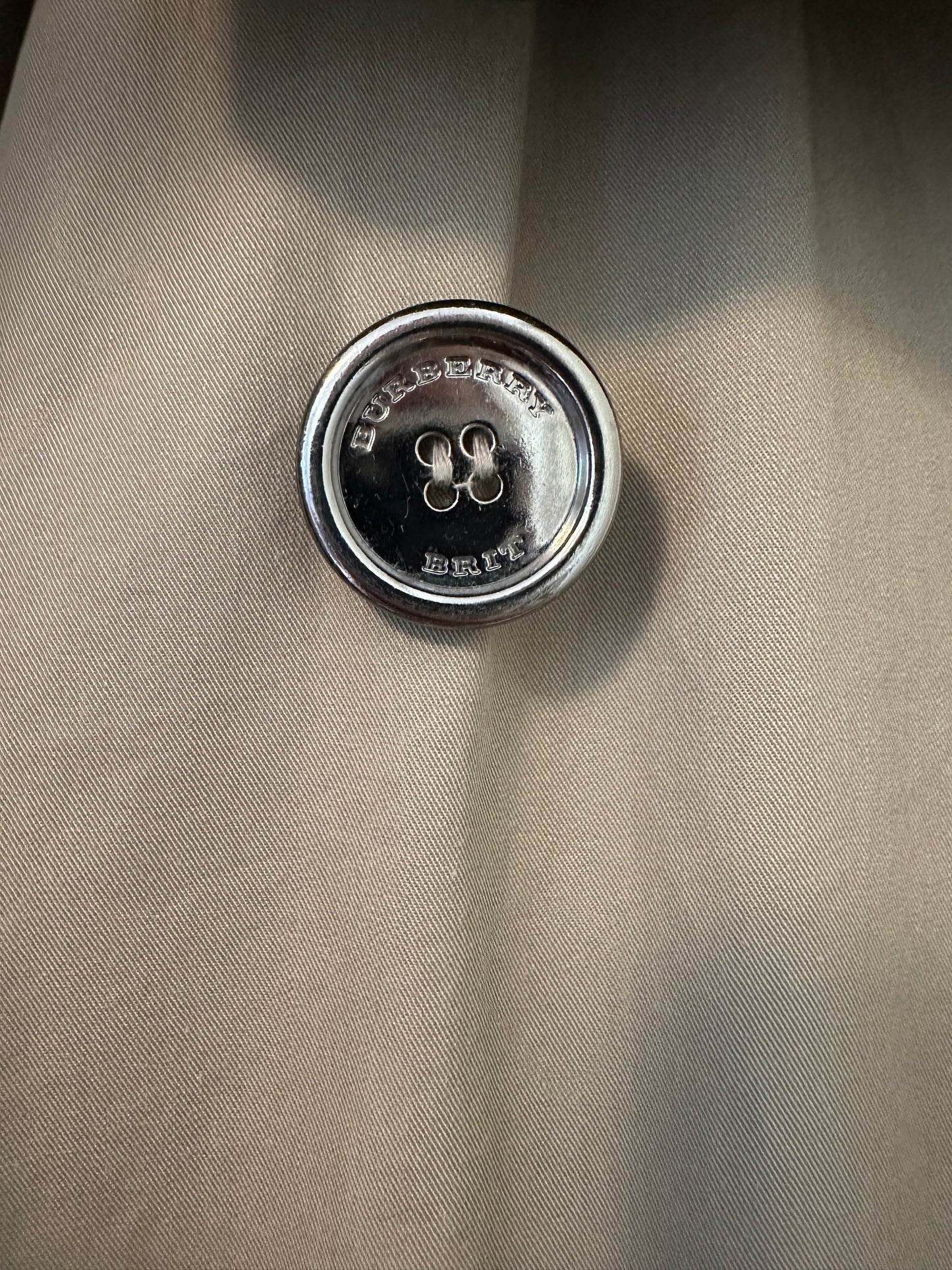 Burberry Brit Classic Tan Double-Breasted Cotton Women's Trench Coat Size 8