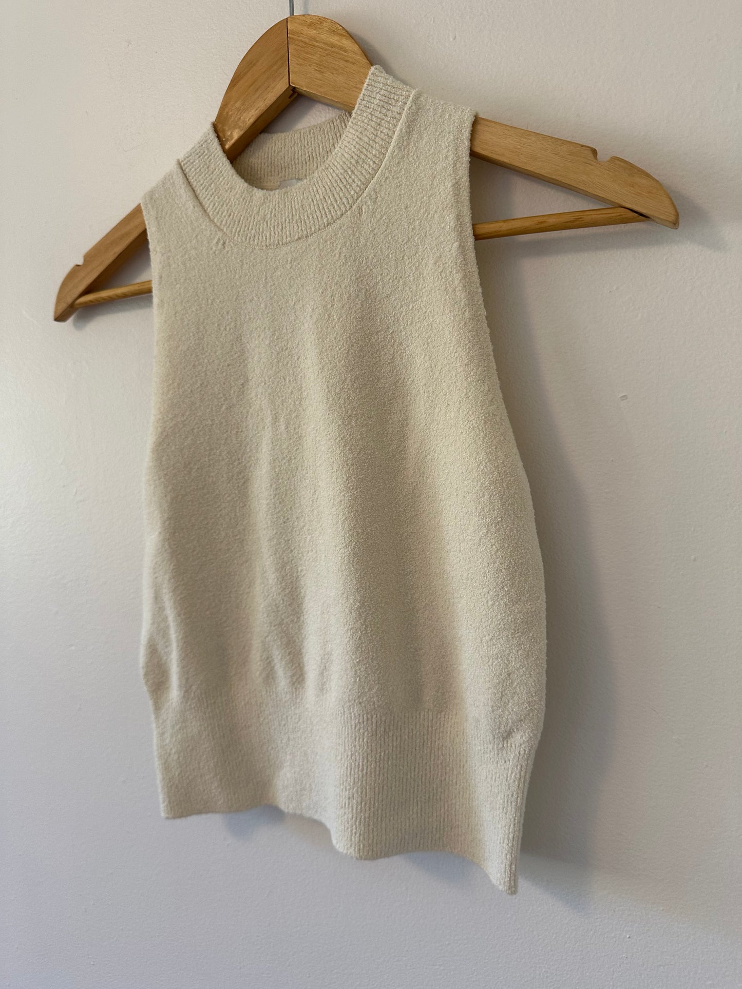 NWT Simkhai Tatyana Cream Sleeveless Knit Cropped Top | Size Small