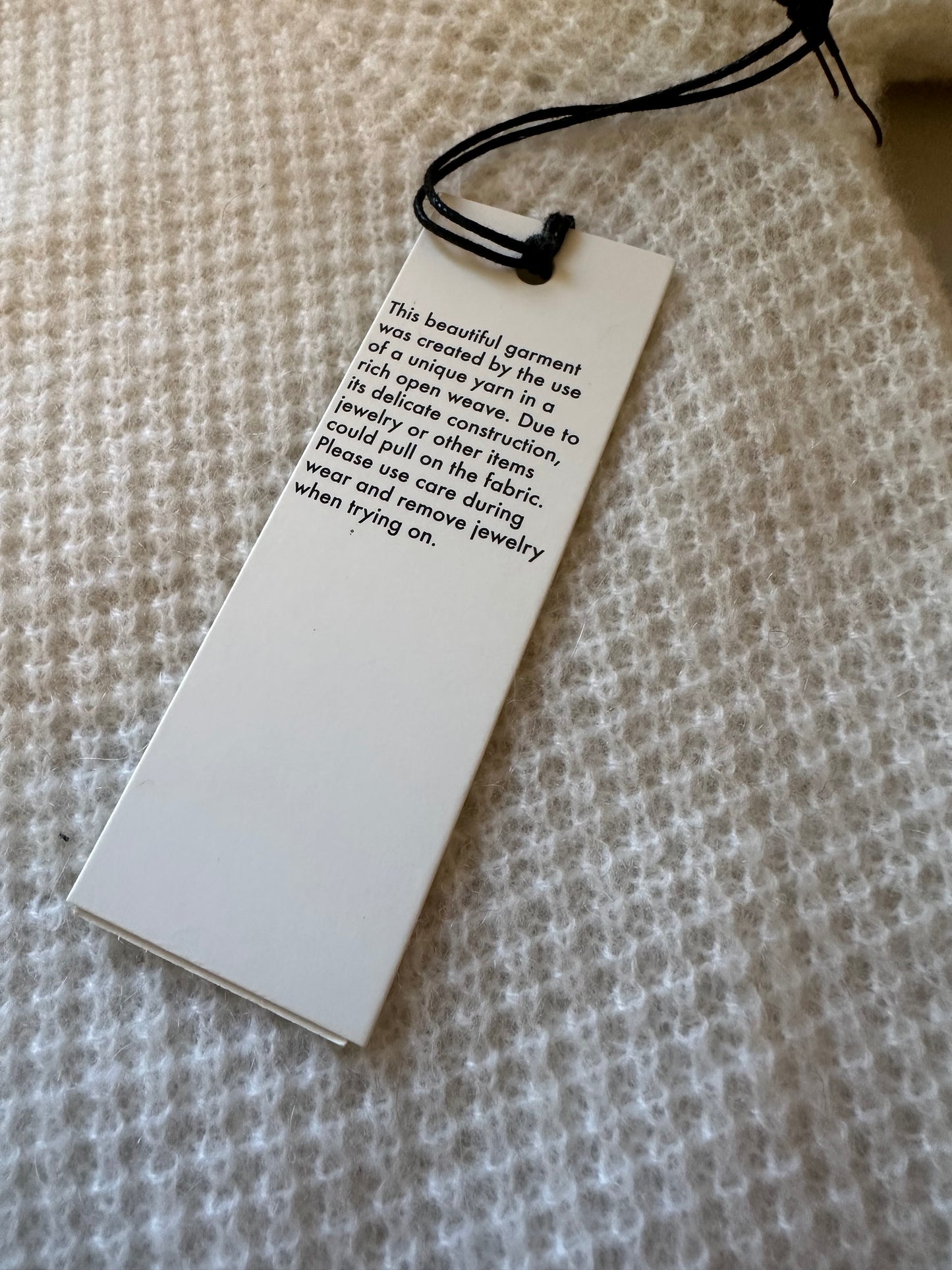 NWT White + Warren Cashmere Waffle Sweatshirt Sweater in Cream | Size Small