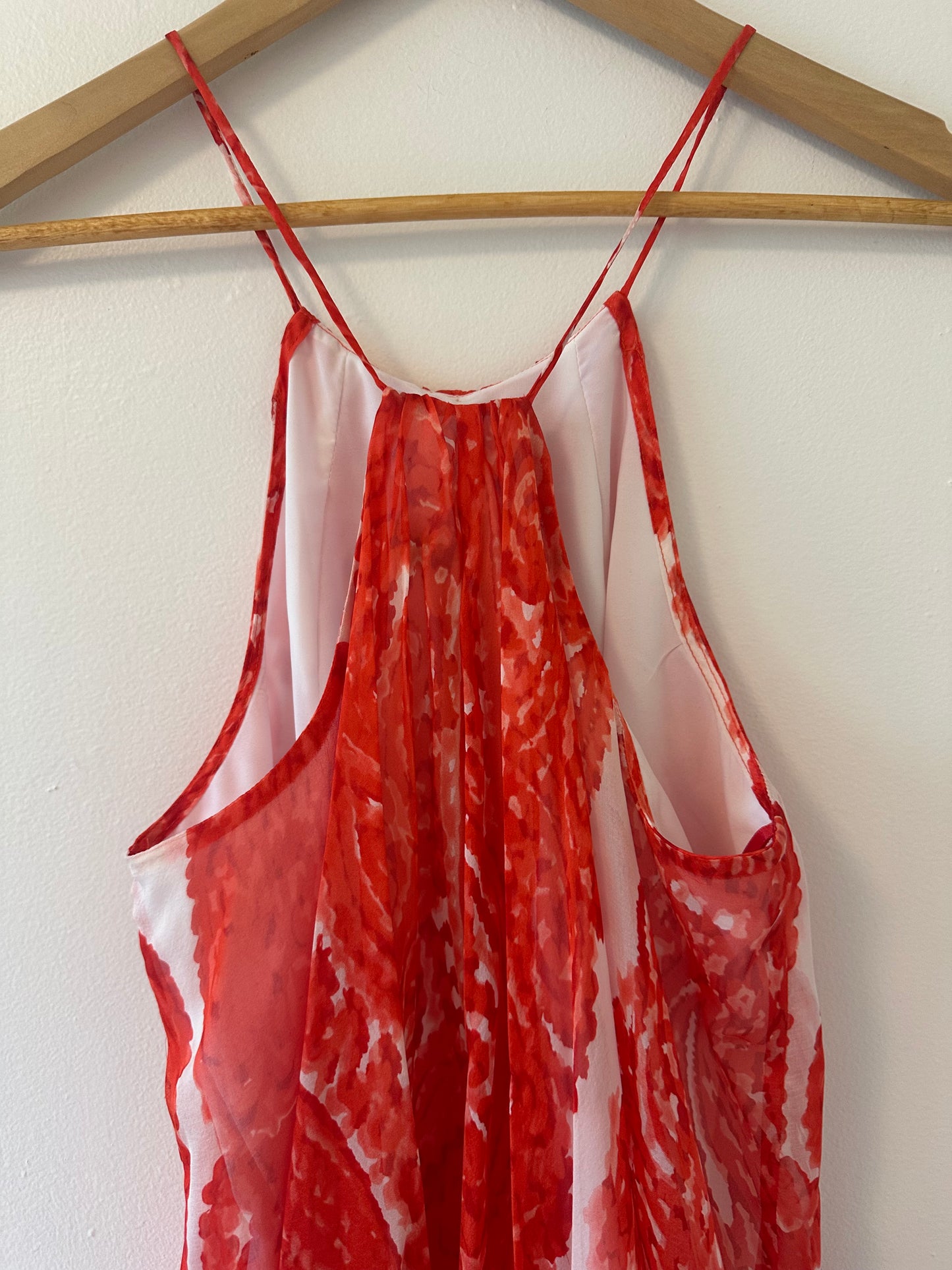 Milly Poppy Gathered Handkerchief Hem Tank Size 6