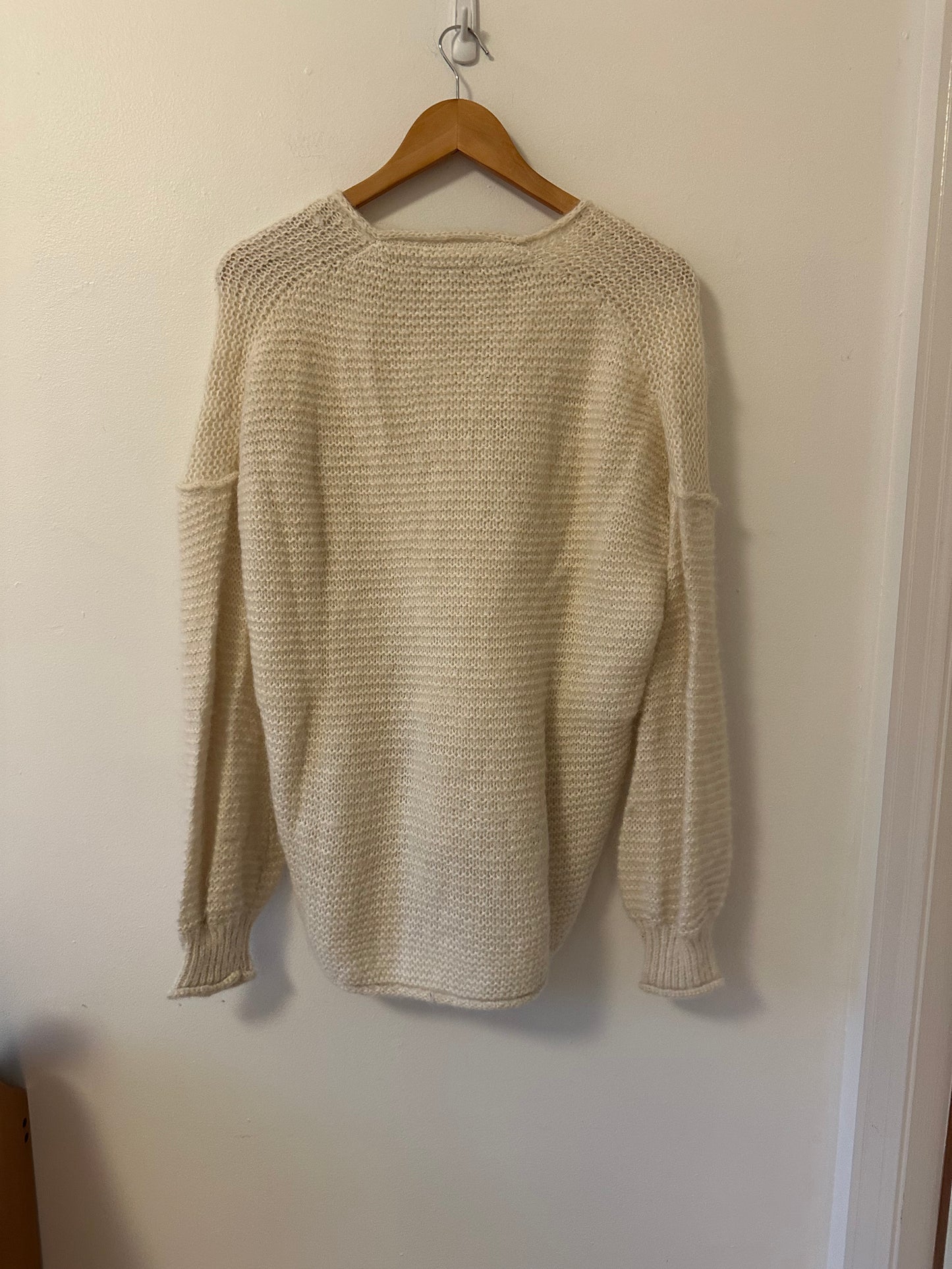 Free People Cream Oversized Sweater - Size XS