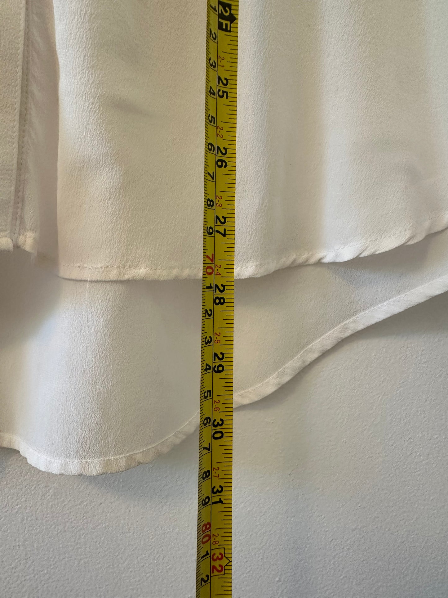 Spanx Washed Silk Paneled Button-Front Shirt in White - Size Large