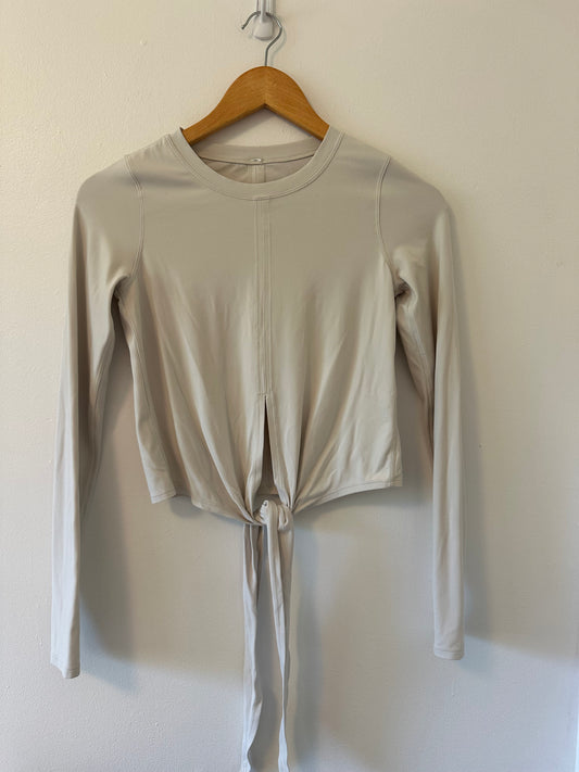 Lululemon Cream Wrap Tie-Front Women's Top
