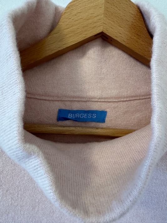 Burgess Pink Cotton/Cashmere Turtleneck Sweater Size M