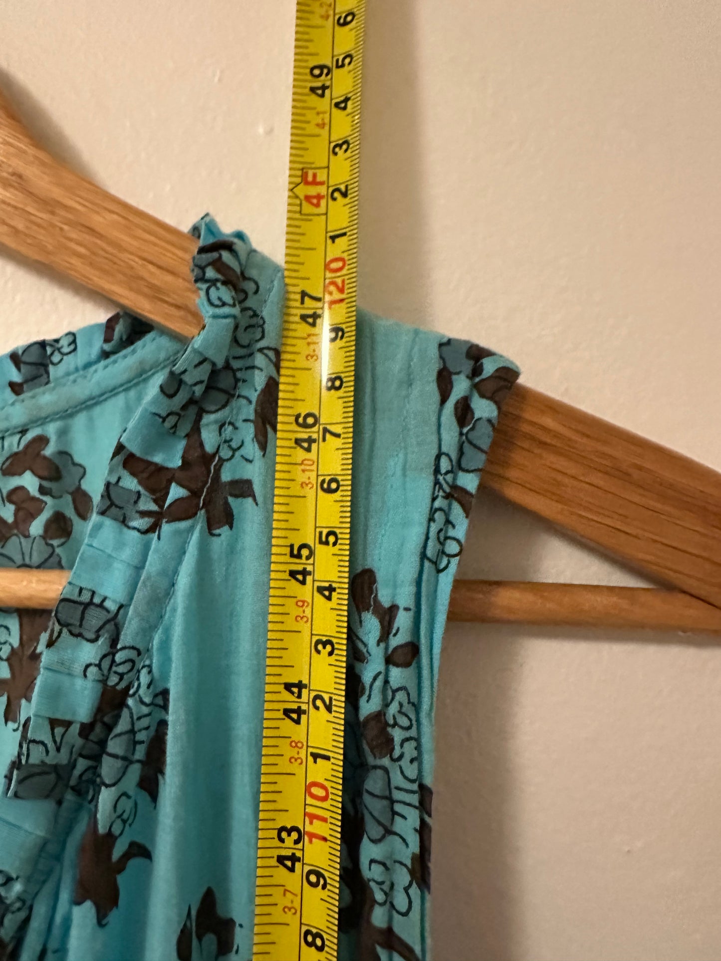 Tuckernuck Tropical Turquoise Bouquet Salty Paloma Sleeveless Caftan Dress | Size XL