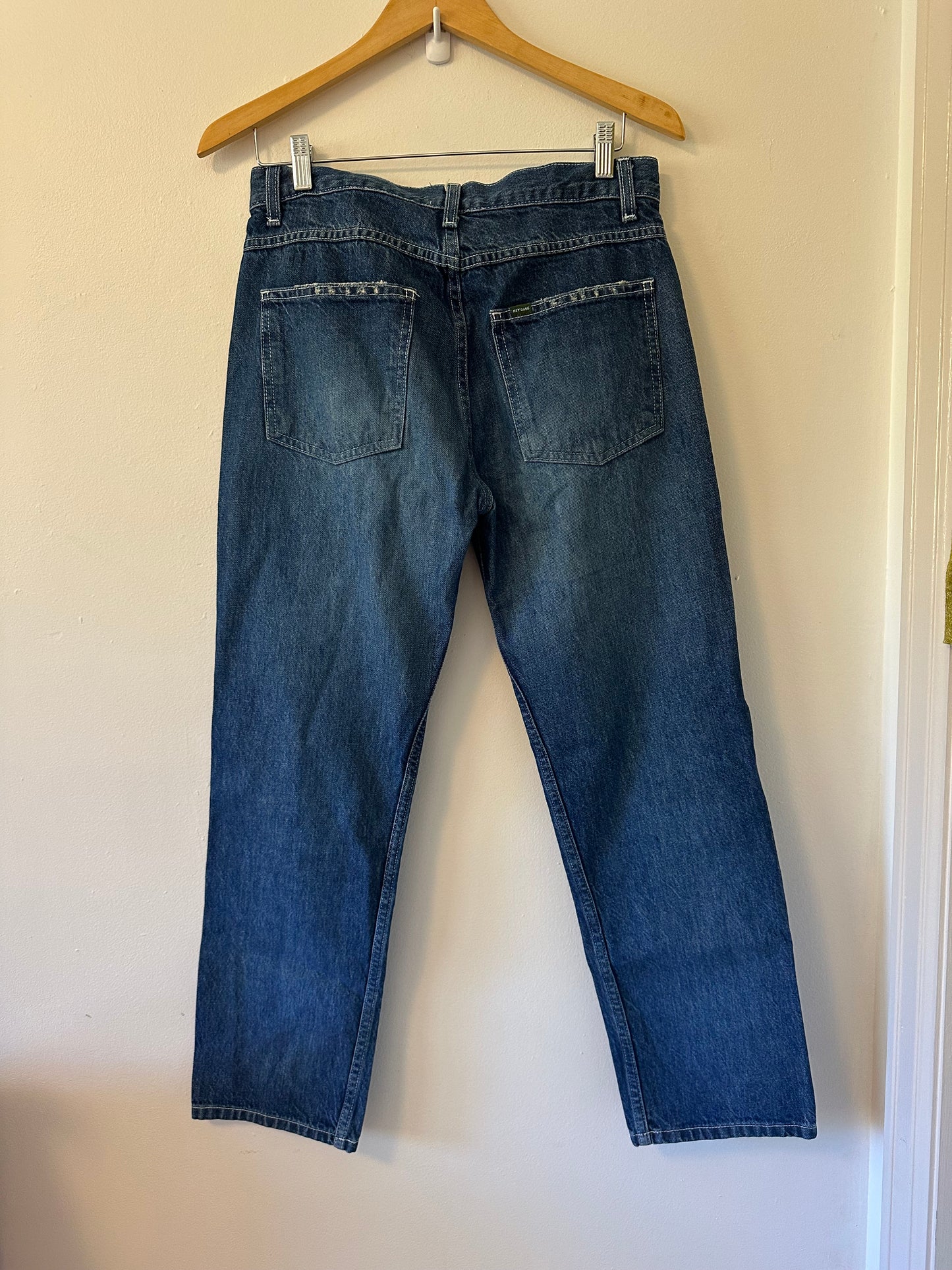 Hey Gang Denim Workpants Blue Straight Leg Women's Jeans | Size 29