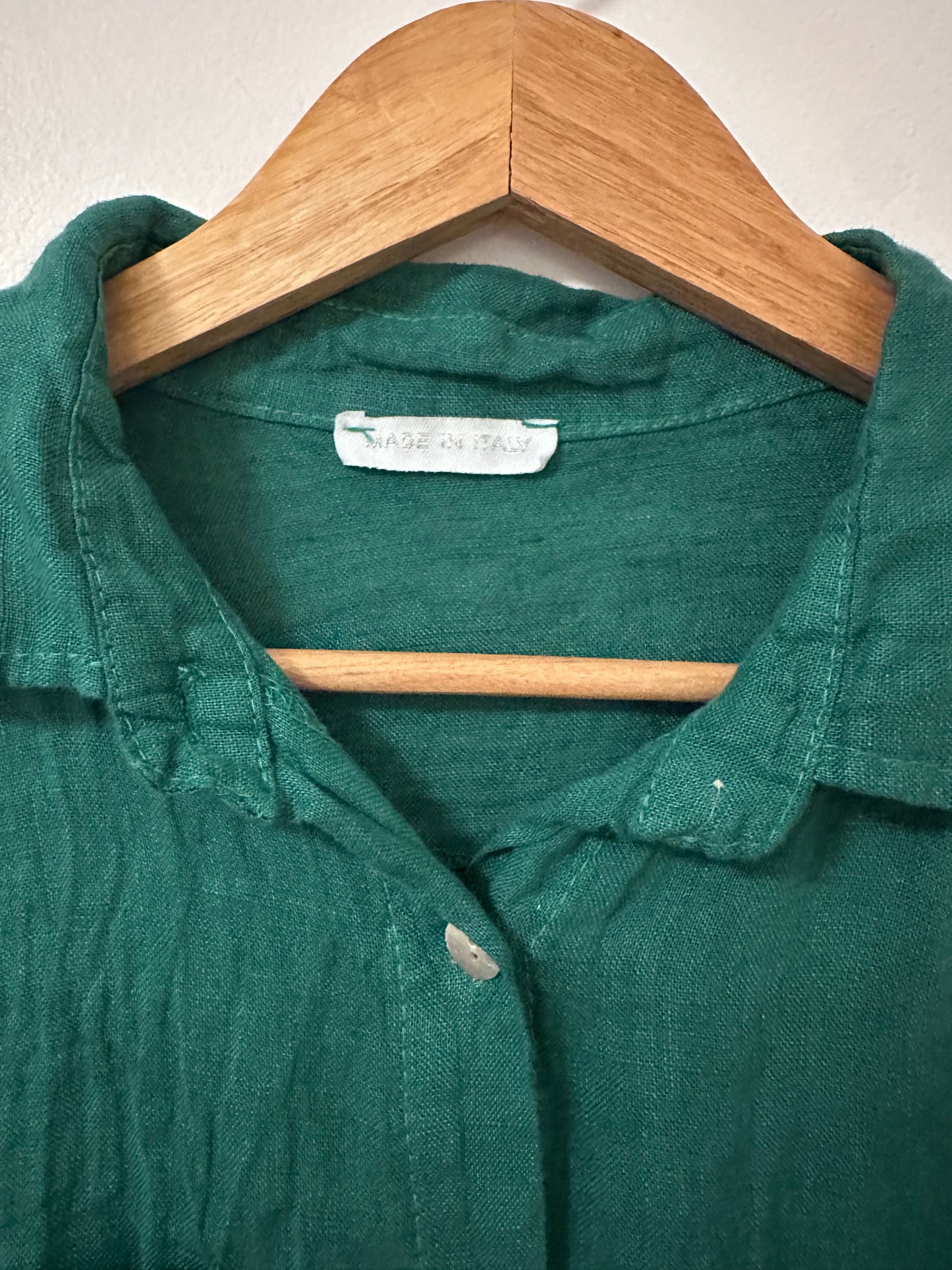 Made In Italy Oversized Linen Tunic Shirt Dress | Size Medium