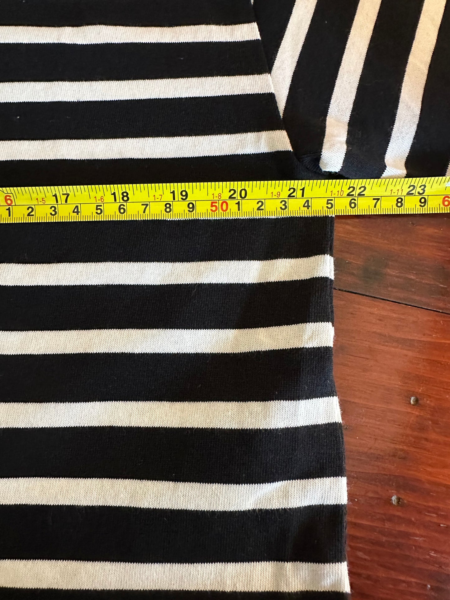 J. Crew Black and White Striped Cropped Women's Top Size Medium