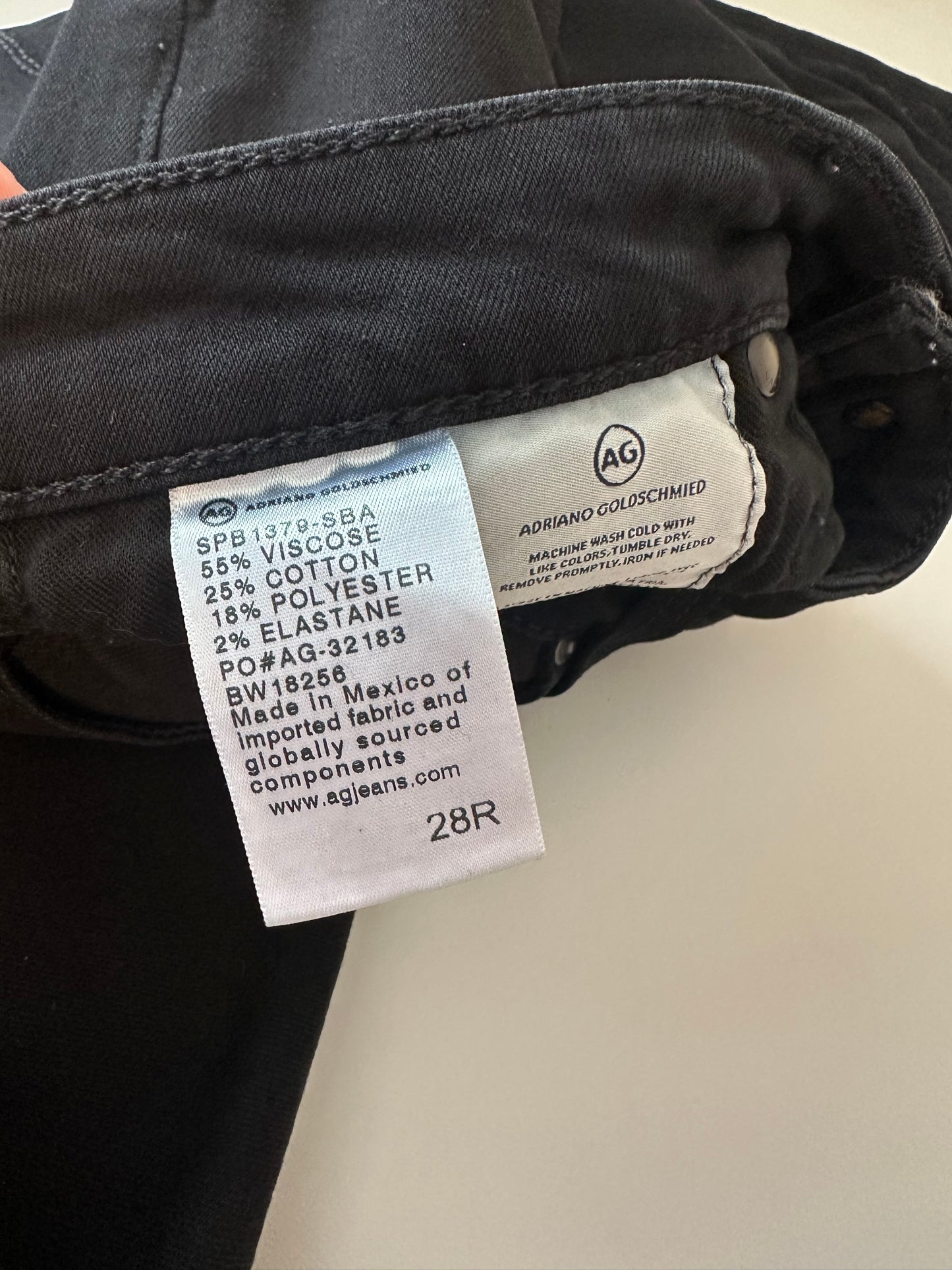 Adriano Goldschmied AG The Farrah High Rise Skinny Jeans In Black | Size 28