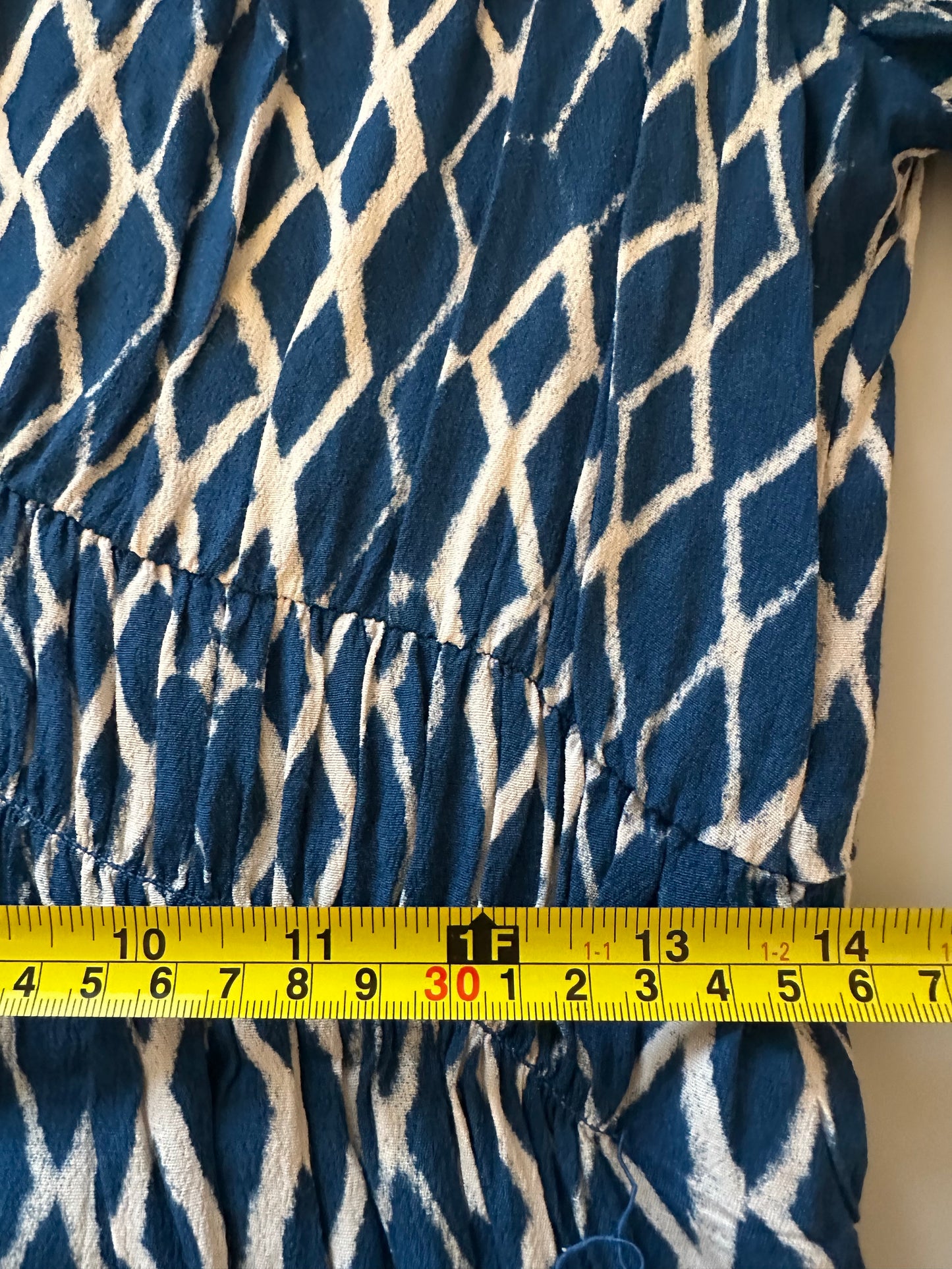 Anthropologie HD in Paris Archipelago V-Neck Mini Dress in Blue | Size 14