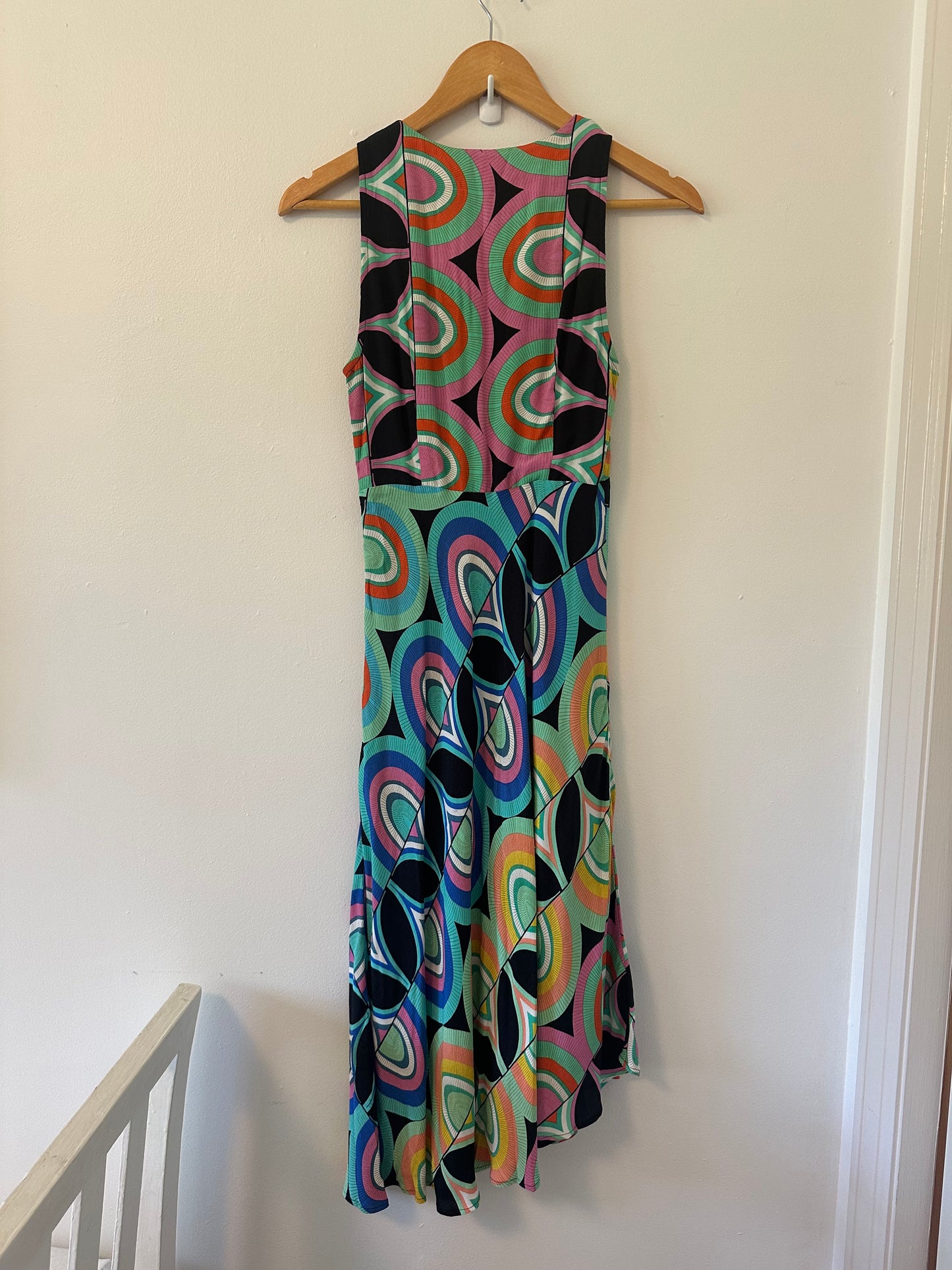 Anthropologie Kenzie Asymmetrical Geometric Multicolored Dress Size 0