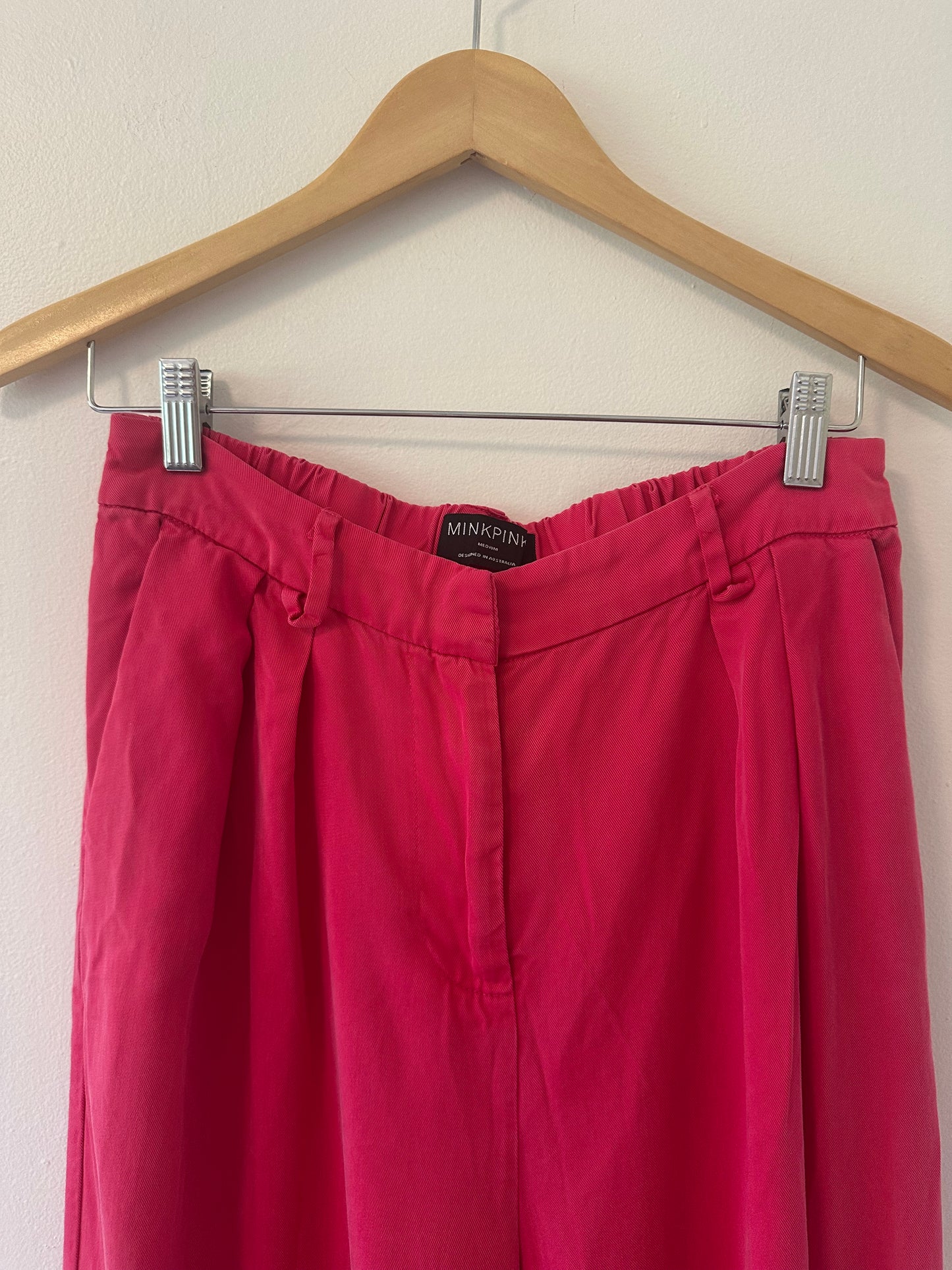 MINKPINK Fabella Wide Leg Pants in Pink- Size Medium
