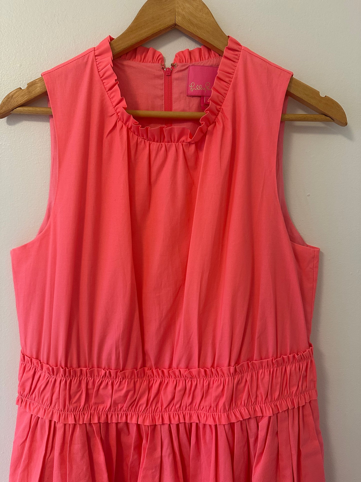 Lily Pulitzer Elina Coral Sleeveless Stretch Dress - Size 10