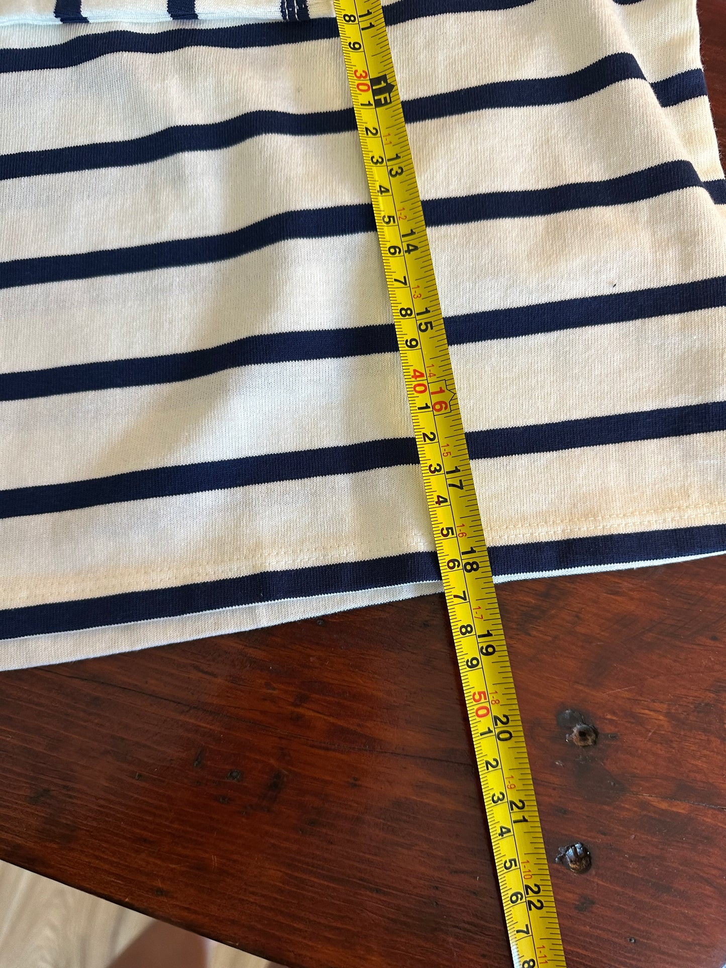 J. Crew Striped Navy and White Women's Top Size Medium