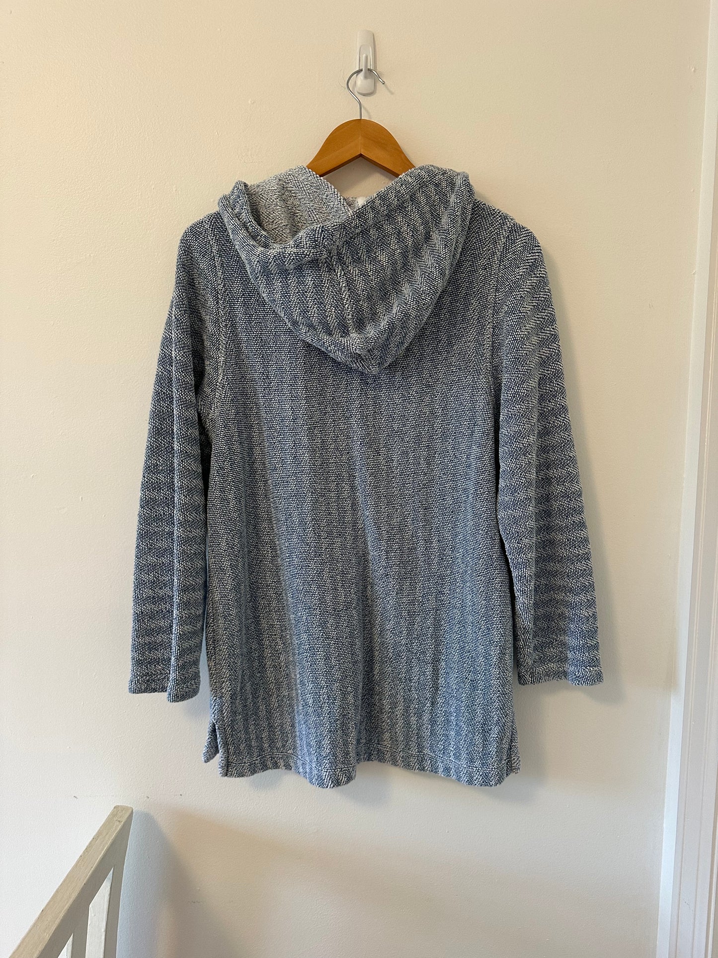 Faherty Beach Terry Hoodie in Whitewater Blue - Size Large