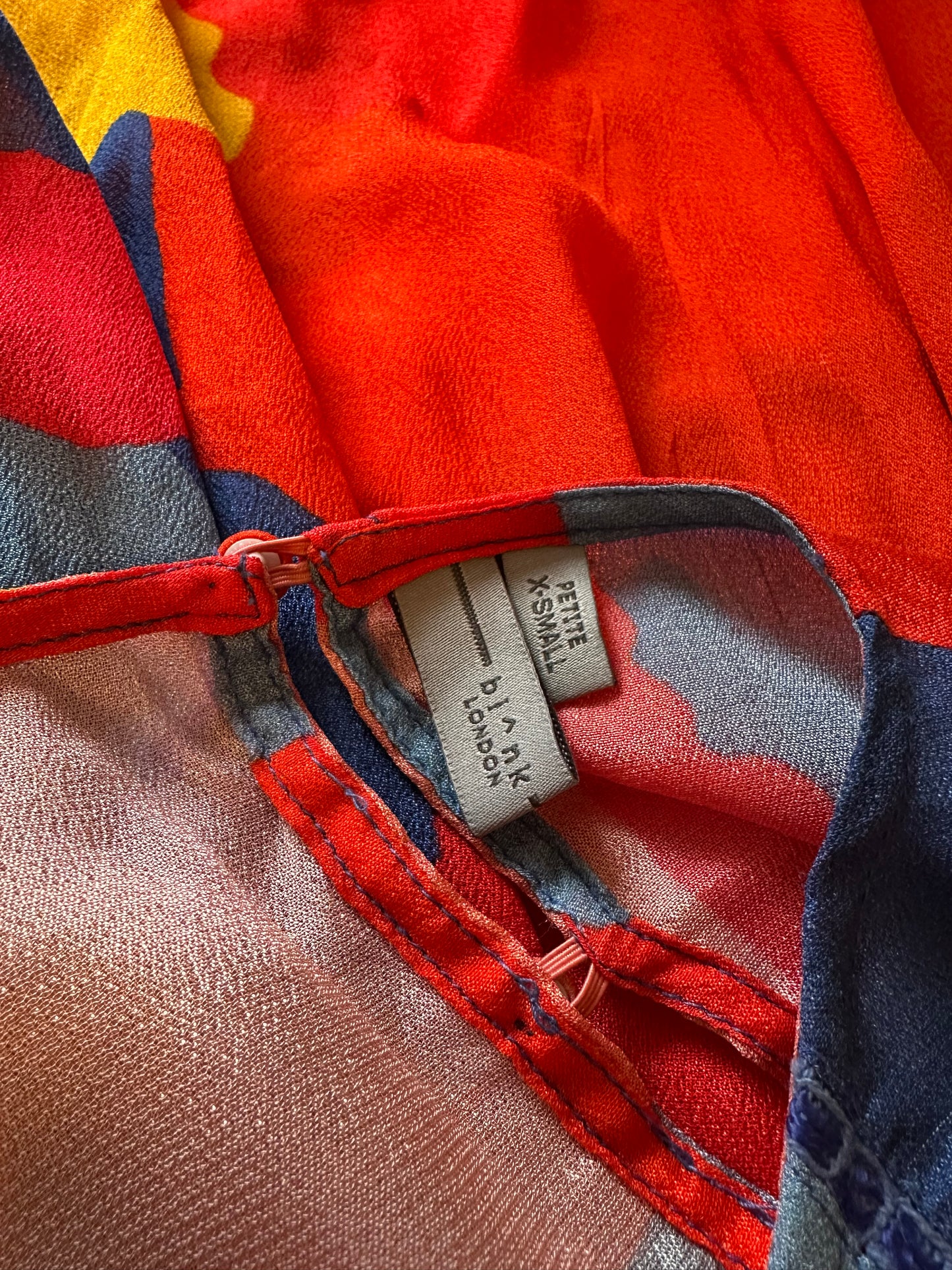 Blank London Miranda Peasant Colorful Abstract Flowy Blouse | Size XSP